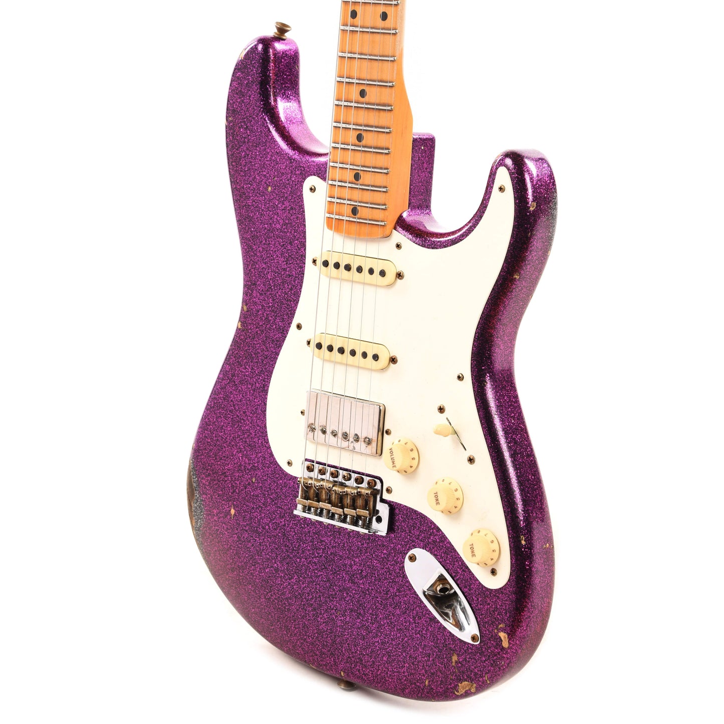 Fender Custom Shop 1957 Stratocaster HSS "Chicago Special" Relic Magenta Sparkle w/Lollar Imperial Low Wind Humbucker Electric Guitars / Solid Body