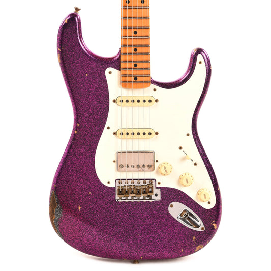 Fender Custom Shop 1957 Stratocaster HSS "Chicago Special" Relic Magenta Sparkle w/Lollar Imperial Low Wind Humbucker Electric Guitars / Solid Body