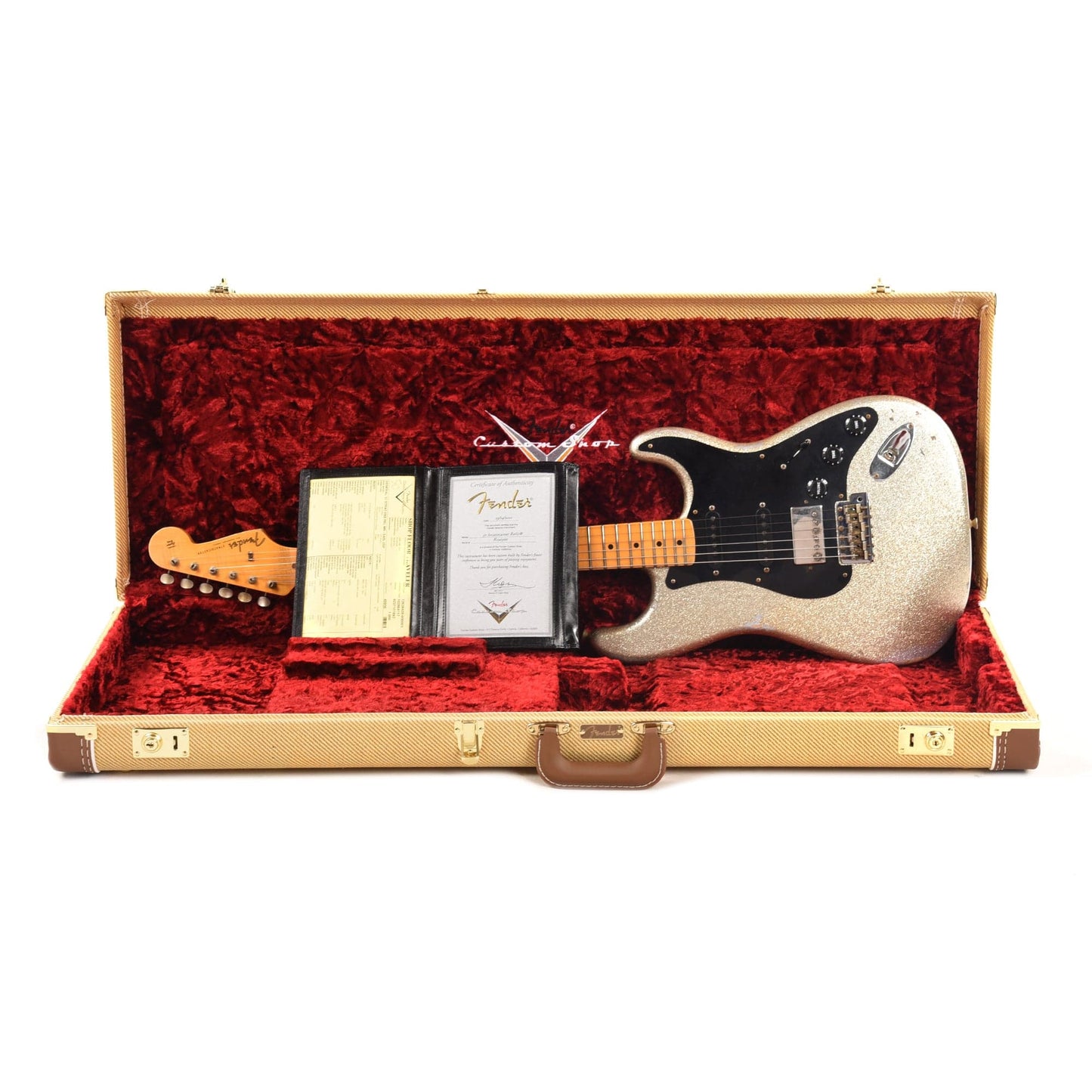 Fender Custom Shop 1957 Stratocaster HSS "Chicago Special" Relic Super Aged Silver Sparkle w/Black Plastics & Lollar Imperial Low-Wind Humbucker Electric Guitars / Solid Body