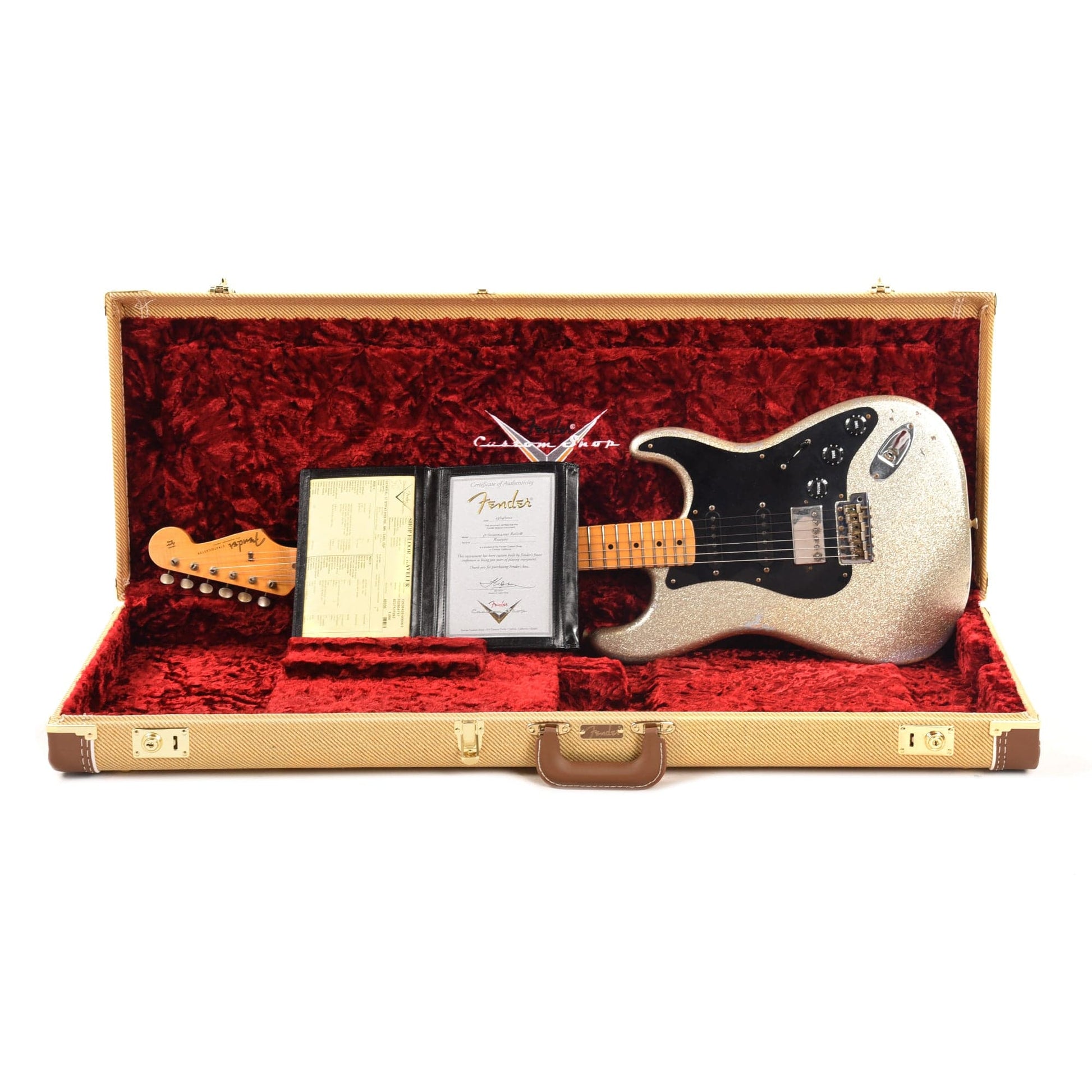 Fender Custom Shop 1957 Stratocaster HSS "Chicago Special" Relic Super Aged Silver Sparkle w/Black Plastics & Lollar Imperial Low-Wind Humbucker Electric Guitars / Solid Body