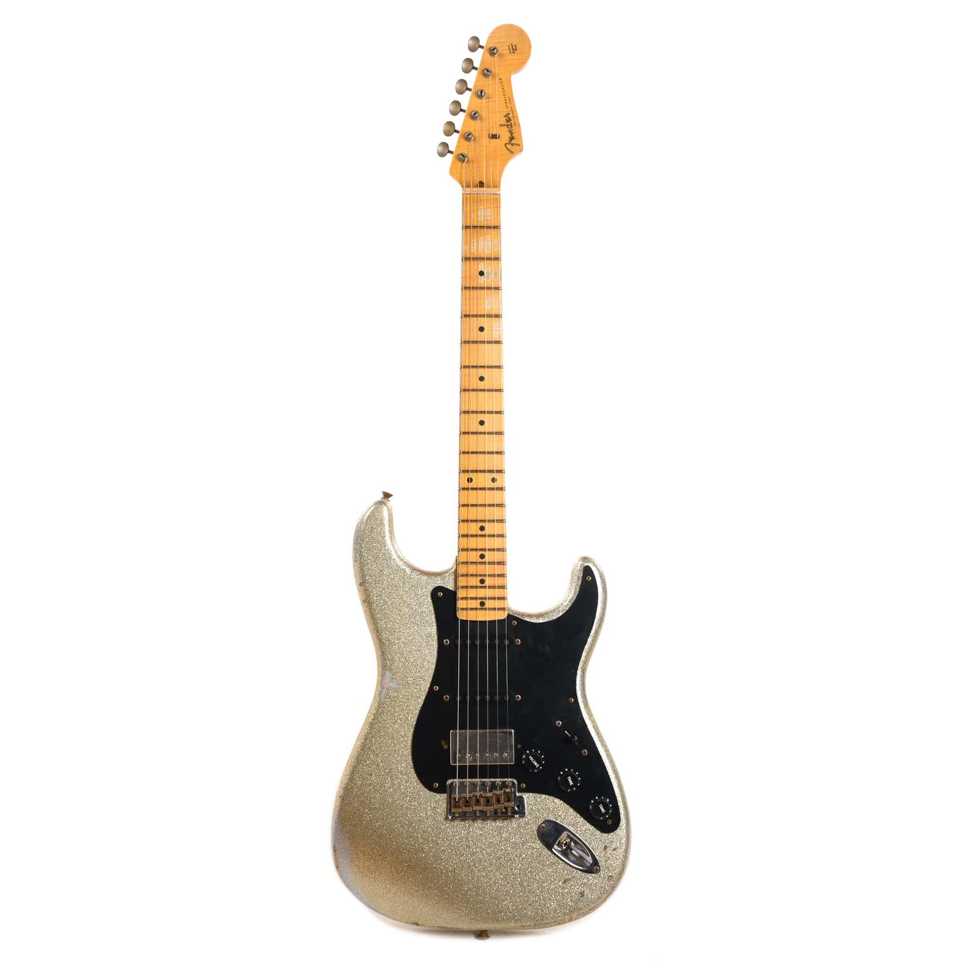 Fender Custom Shop 1957 Stratocaster HSS "Chicago Special" Relic Super Aged Silver Sparkle w/Black Plastics & Lollar Imperial Low-Wind Humbucker Electric Guitars / Solid Body