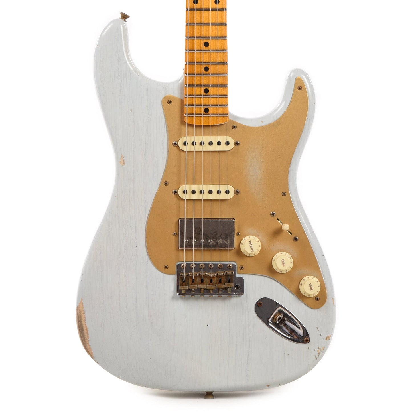 Fender Custom Shop 1957 Stratocaster HSS "Chicago Special" Relic Super Aged Trans Sonic Blue w/Lollar Imperial & Gold Anodized Pickguard Electric Guitars / Solid Body