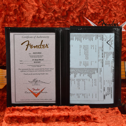 Fender Custom Shop 1957 Stratocaster HSS "Chicago Special" Relic Super Aged Trans Sonic Blue w/Lollar Imperial & Gold Anodized Pickguard Electric Guitars / Solid Body