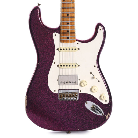 Fender Custom Shop 1957 Stratocaster HSS Hardtail "Chicago Special" Relic Faded/Aged Magenta Sparkle w/Lollar Imperial Low-Wind Humbucker Electric Guitars / Solid Body