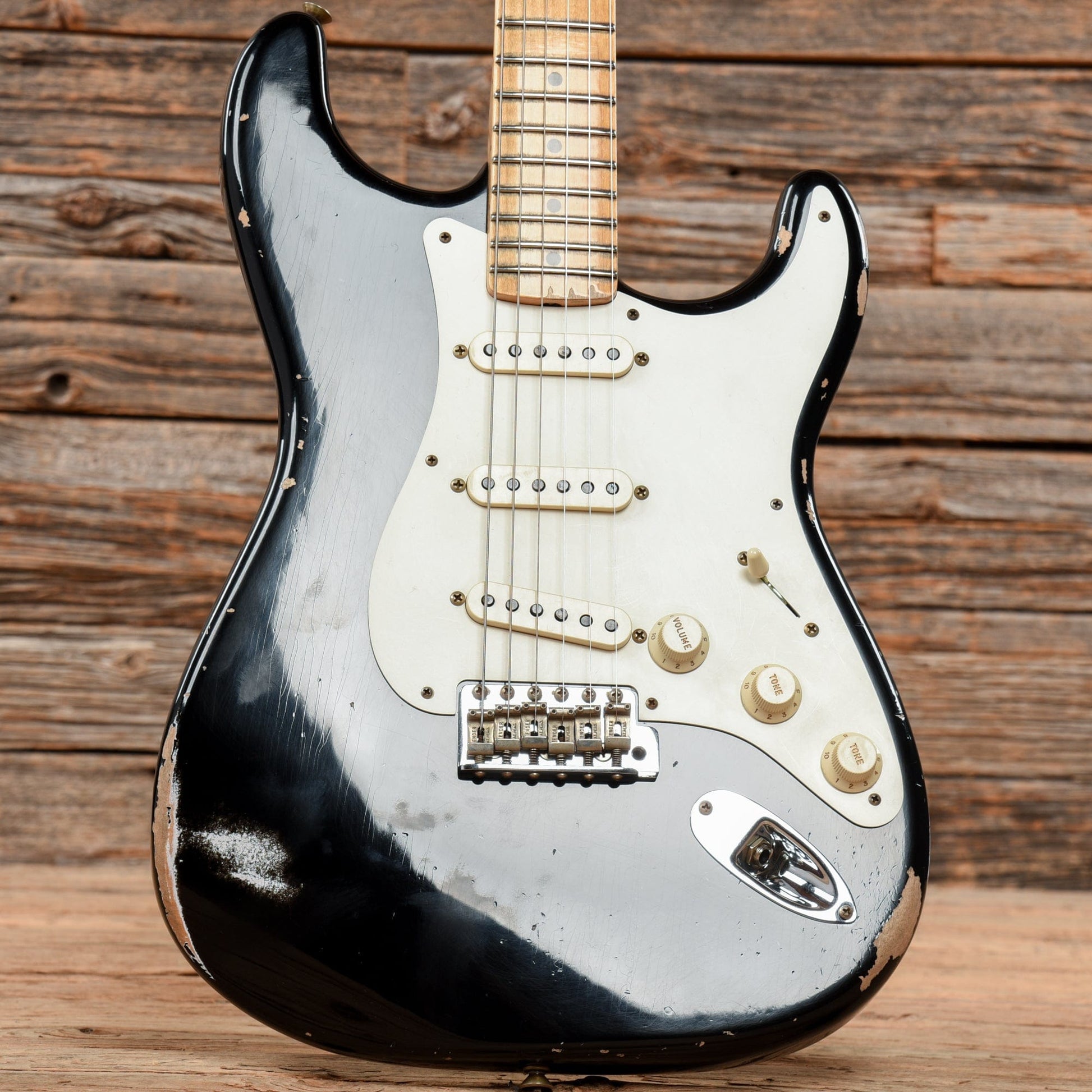 Fender Custom Shop 1957 Stratocaster Relic Aged Black 2022 Electric Guitars / Solid Body