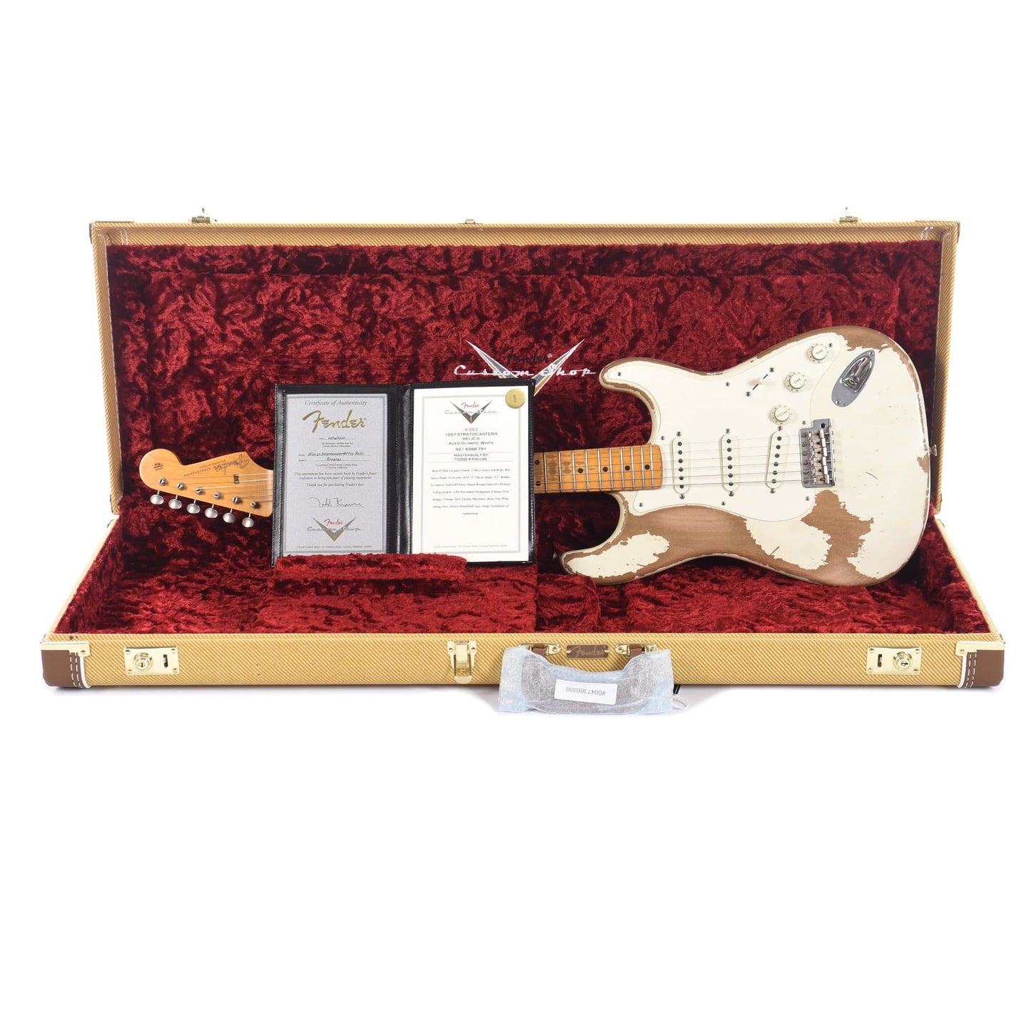 Fender Custom Shop 1957 Stratocaster Relic Aged Olympic White Master Built By Todd Krause Electric Guitars / Solid Body