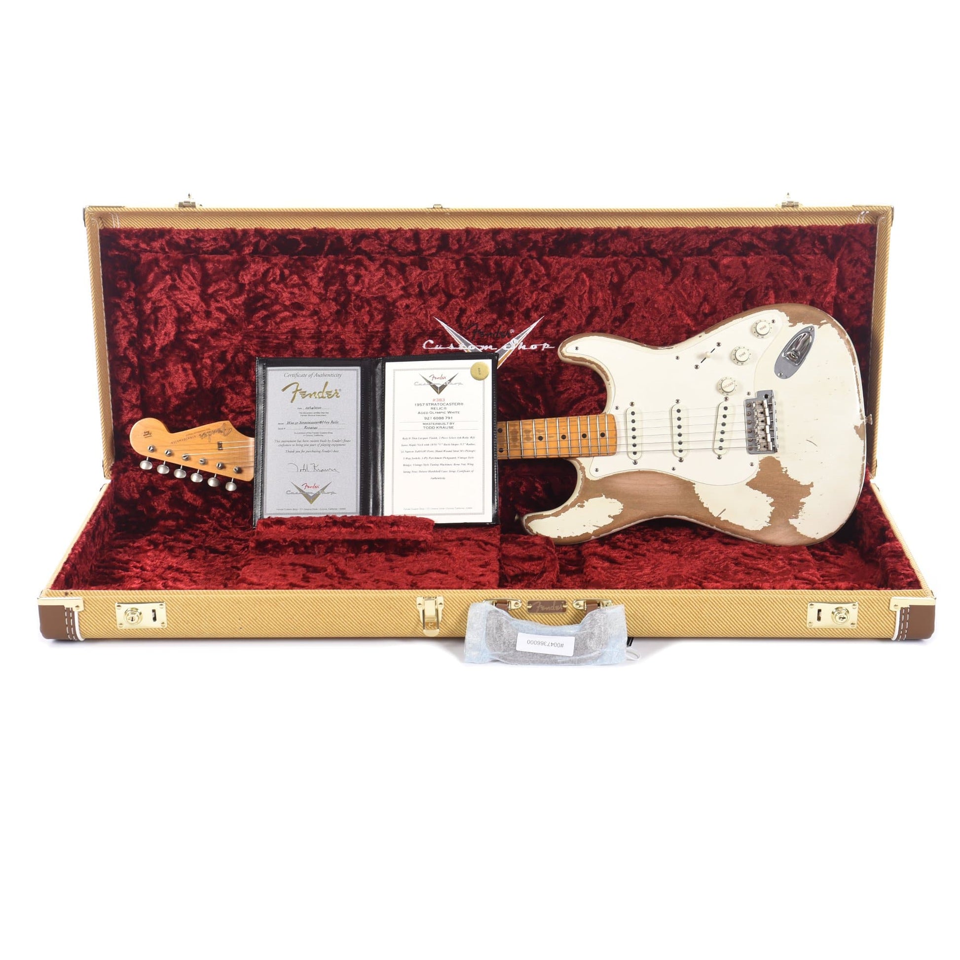 Fender Custom Shop 1957 Stratocaster Relic Aged Olympic White Master Built By Todd Krause Electric Guitars / Solid Body