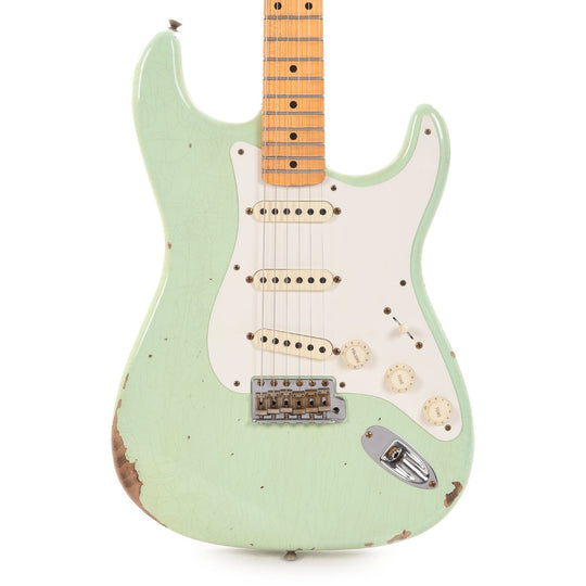 Fender Custom Shop 1958 Stratocaster Relic Super Faded Aged Surf Green Electric Guitars / Solid Body
