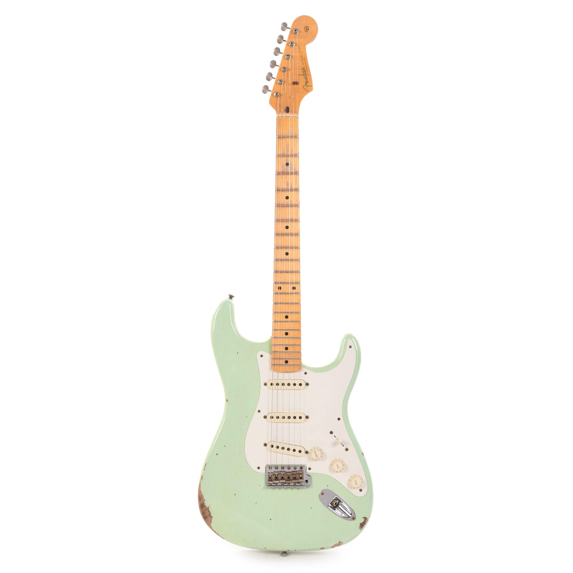 Fender Custom Shop 1958 Stratocaster Relic Super Faded Aged Surf Green Electric Guitars / Solid Body