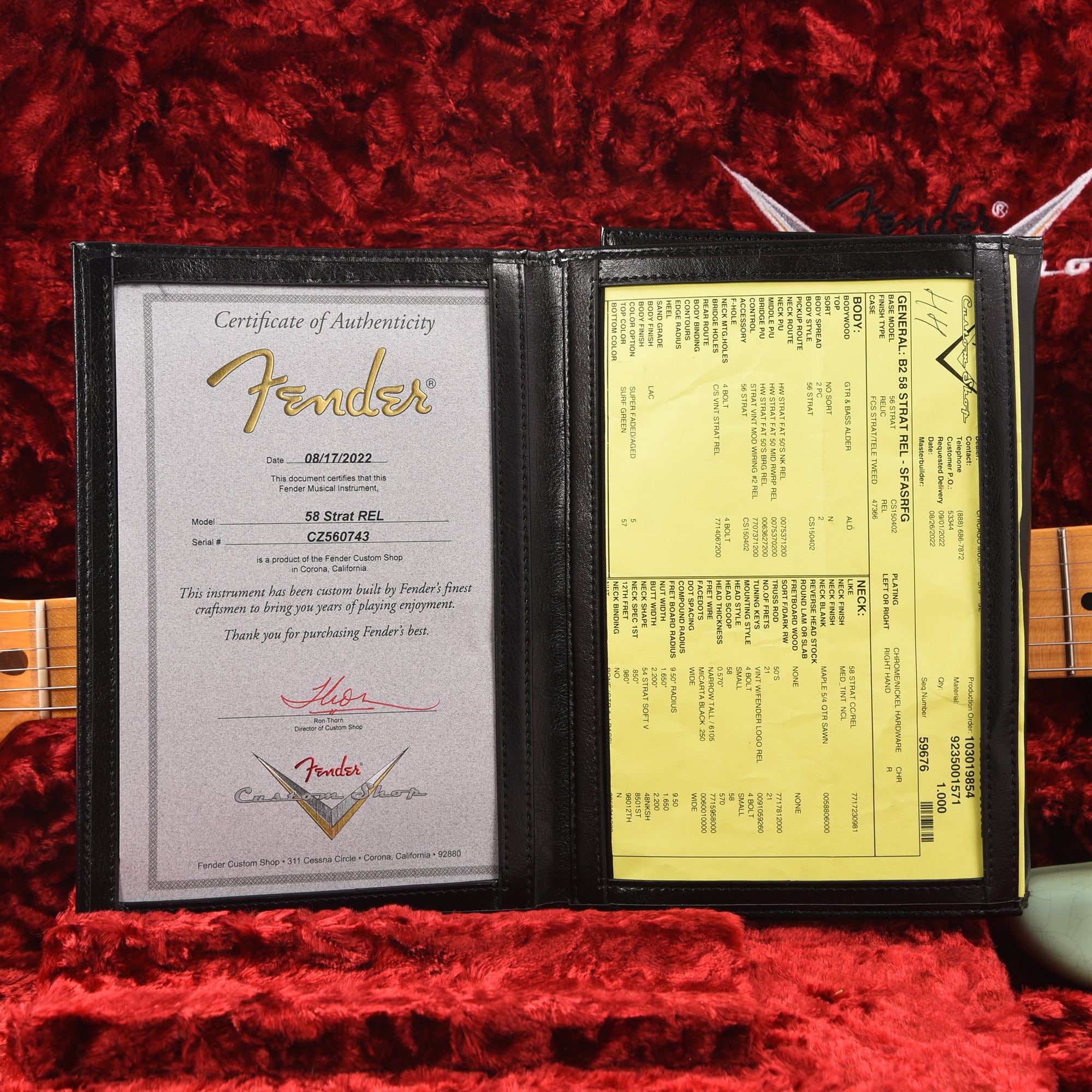 Fender Custom Shop 1958 Stratocaster Relic Super Faded Aged Surf Green Electric Guitars / Solid Body