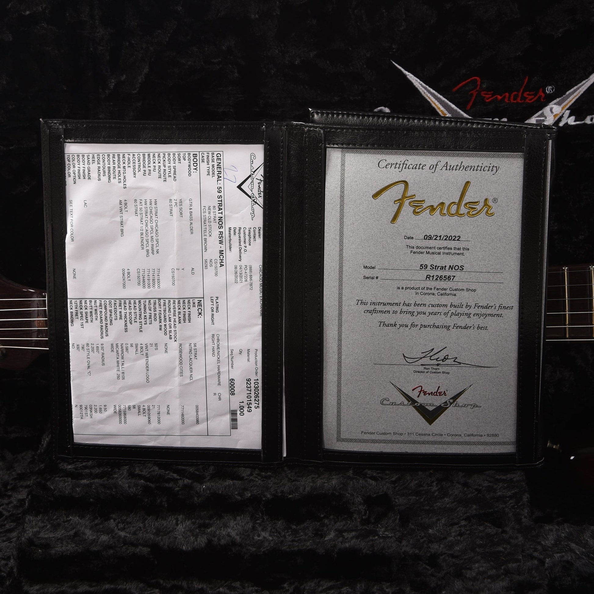 Fender Custom Shop 1959 Stratocaster "Chicago Special" NOS Mocha w/Rosewood Neck & 3-Ply Black Pickguard Electric Guitars / Solid Body