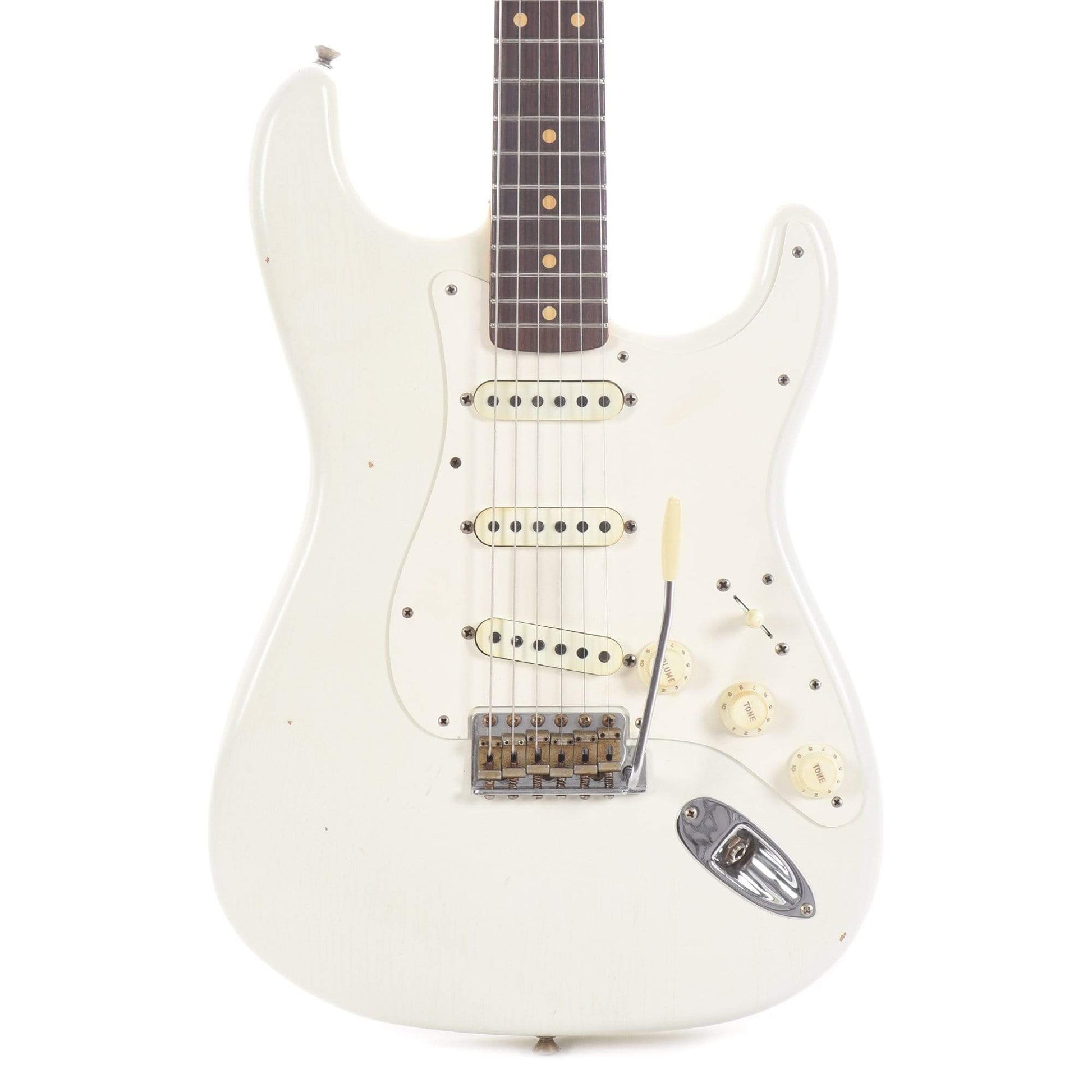Fender Custom Shop 1959 Stratocaster Journeyman Relic Aged Olympic White Electric Guitars / Solid Body