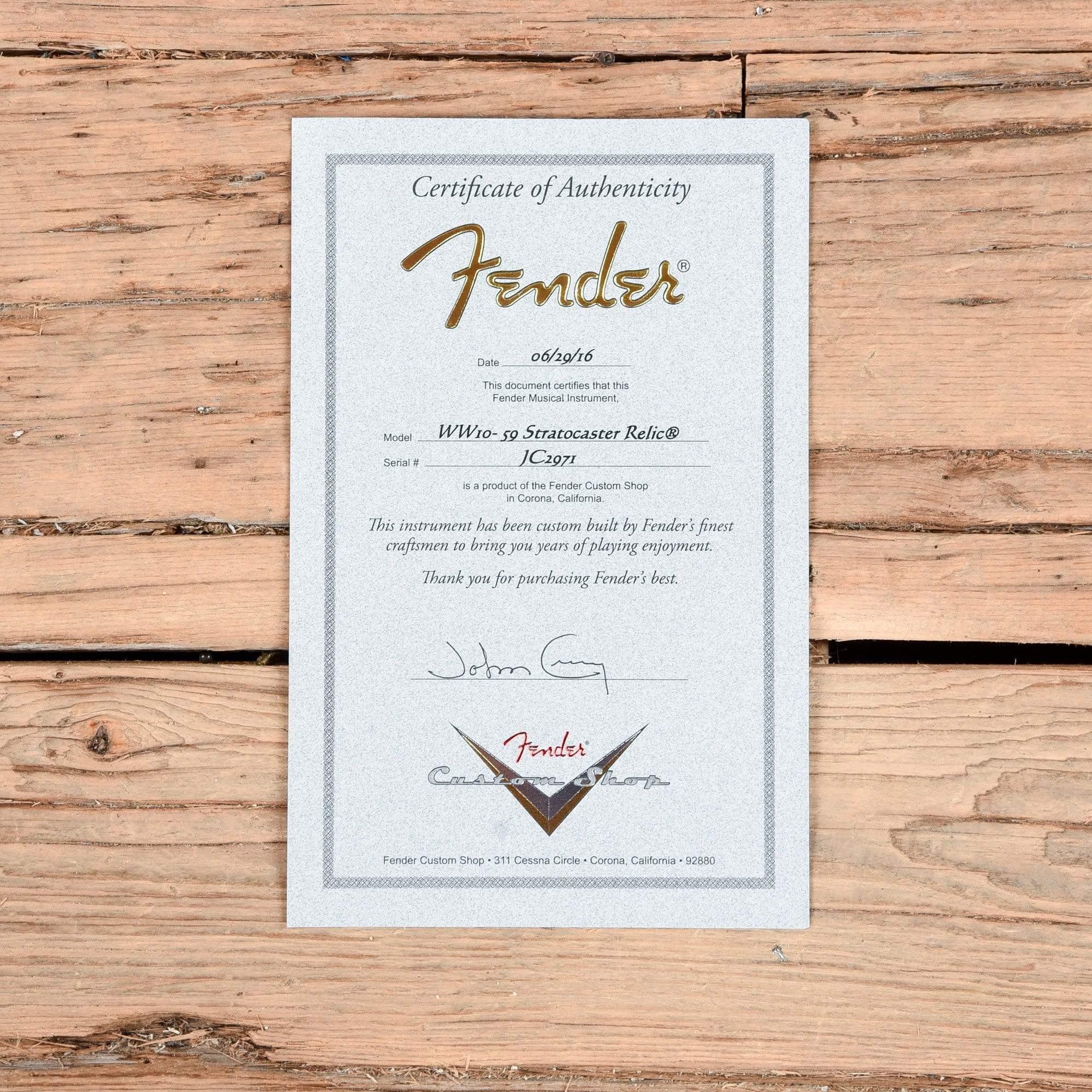 Fender Custom Shop 1959 Stratocaster Relic Masterbuilt by John Cruz Electric Guitars / Solid Body