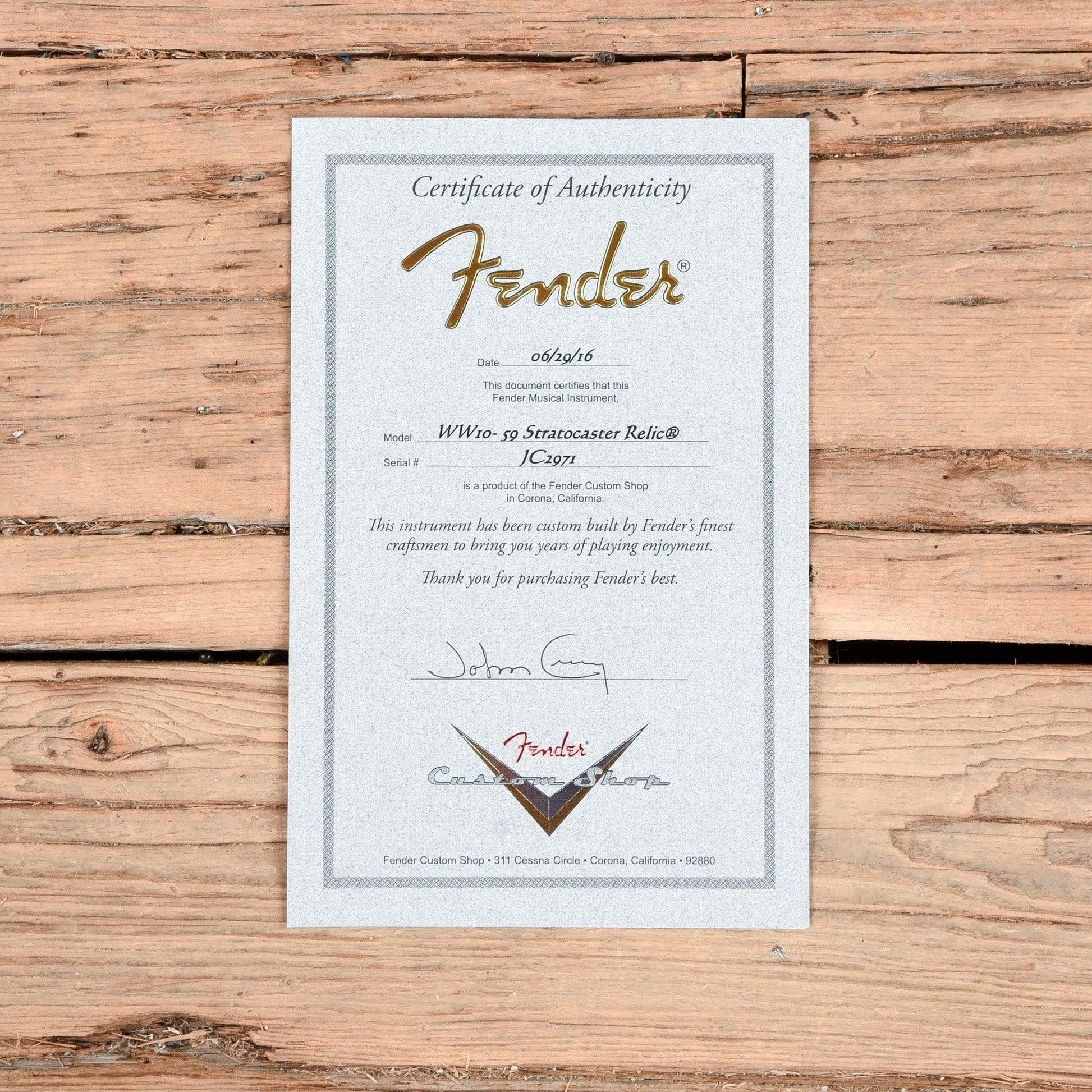 Fender Custom Shop 1959 Stratocaster Relic Masterbuilt by John Cruz Electric Guitars / Solid Body