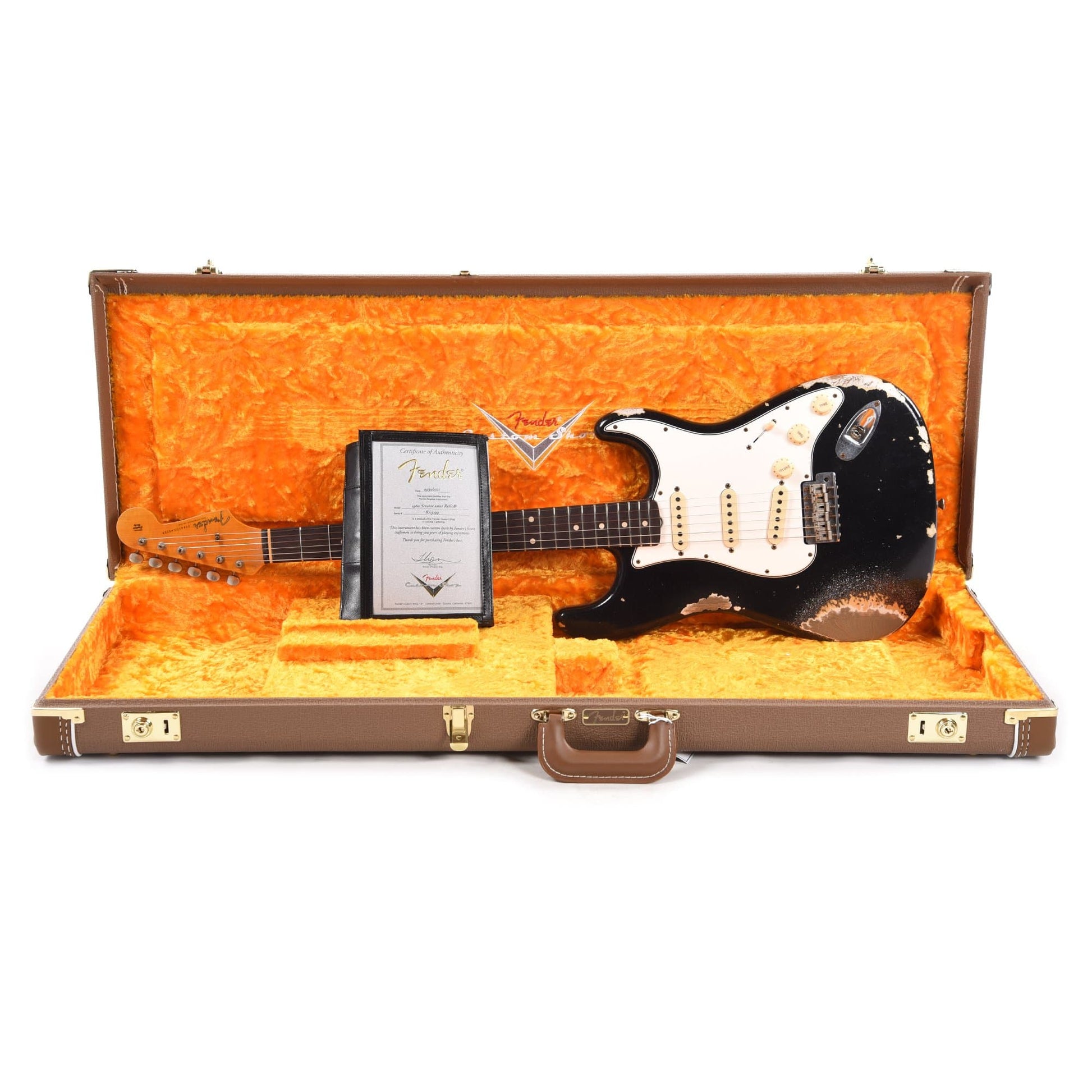 Fender Custom Shop 1960 Stratocaster "Chicago Special" Heavy Relic Black Sparkle over Aztec Gold Electric Guitars / Solid Body