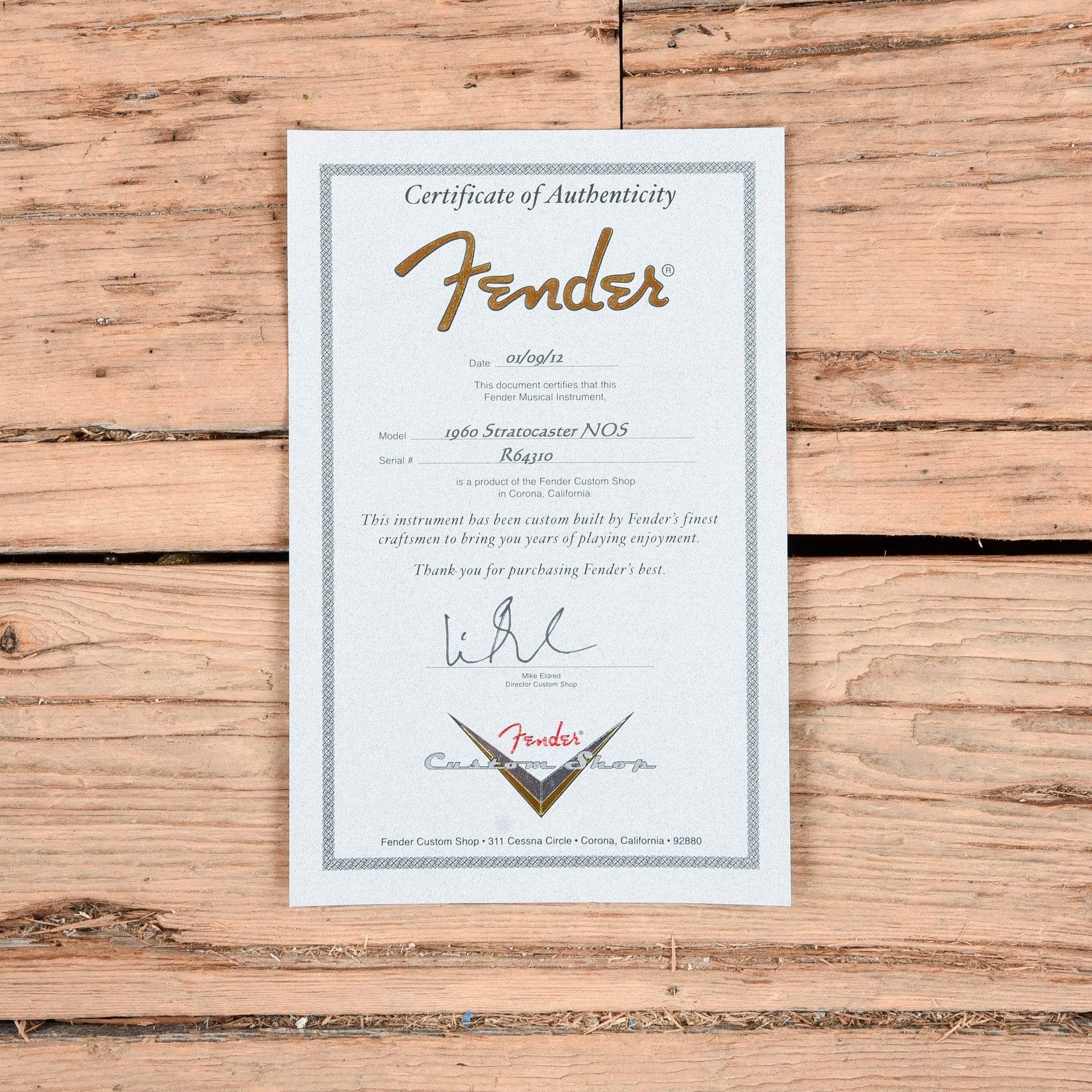 Fender Custom Shop 1960 Stratocaster NOS Tahitian Coral 2012 Electric Guitars / Solid Body