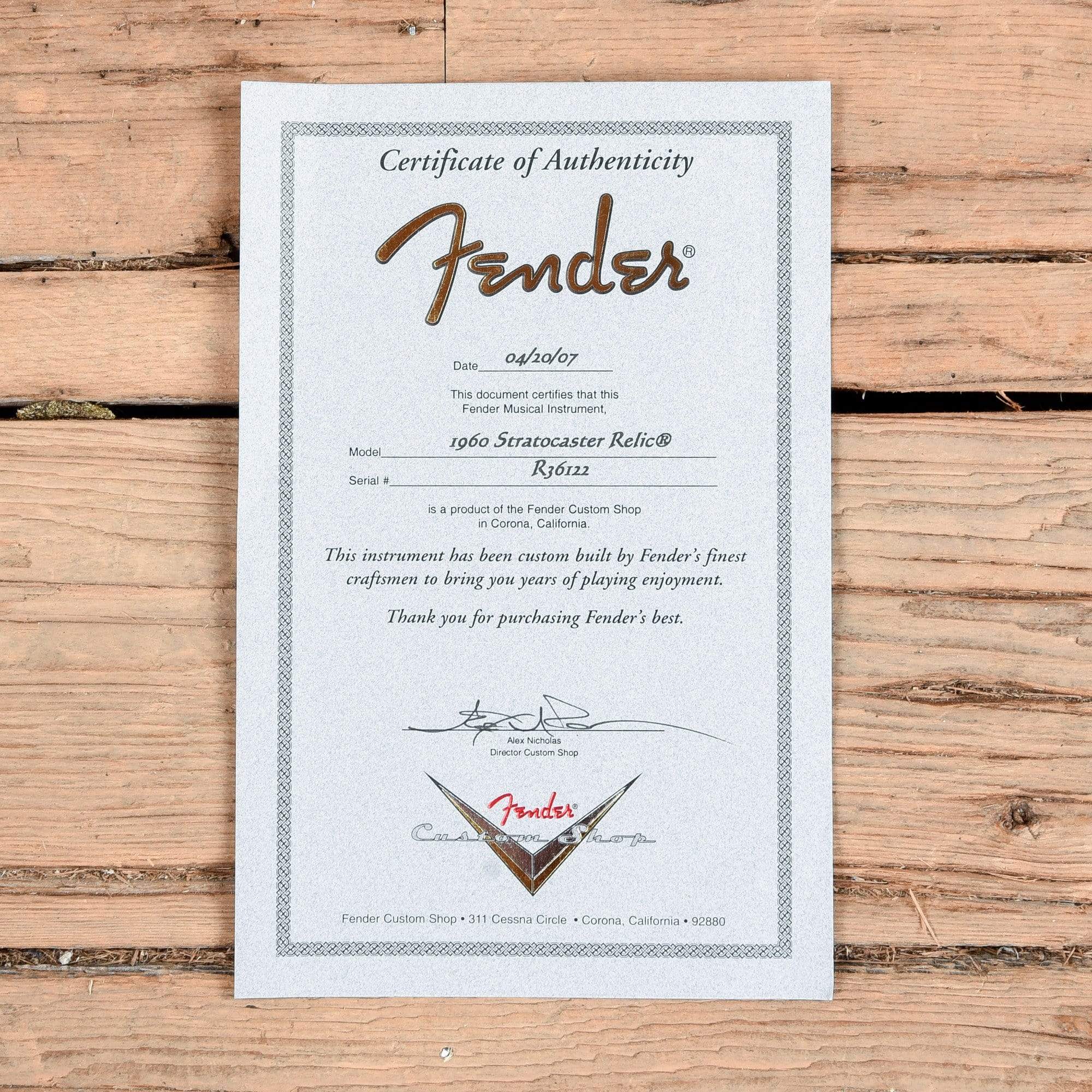 Fender Custom Shop 1960 Stratocaster Relic Black 2007 Electric Guitars / Solid Body