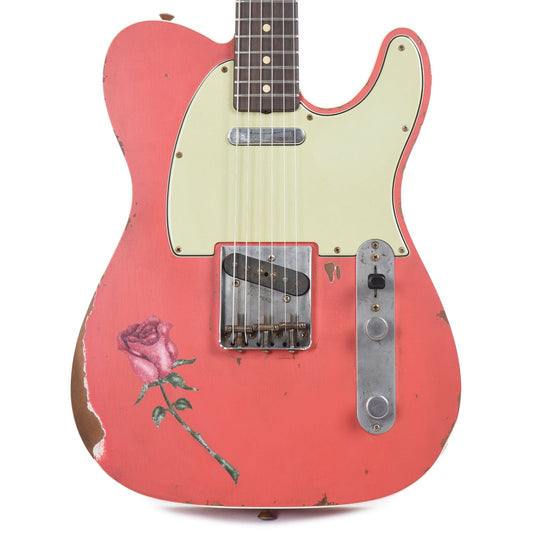 Fender Custom Shop 1961 Custom Telecaster Relic Aged Fiesta Red w/Rose Decal & Brazilian Rosewood Fingerboard Master Built by Vincent Van Trigt Electric Guitars / Solid Body