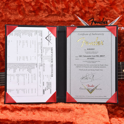 Fender Custom Shop 1961 Custom Telecaster Relic Aged Fiesta Red w/Rose Decal & Brazilian Rosewood Fingerboard Master Built by Vincent Van Trigt Electric Guitars / Solid Body