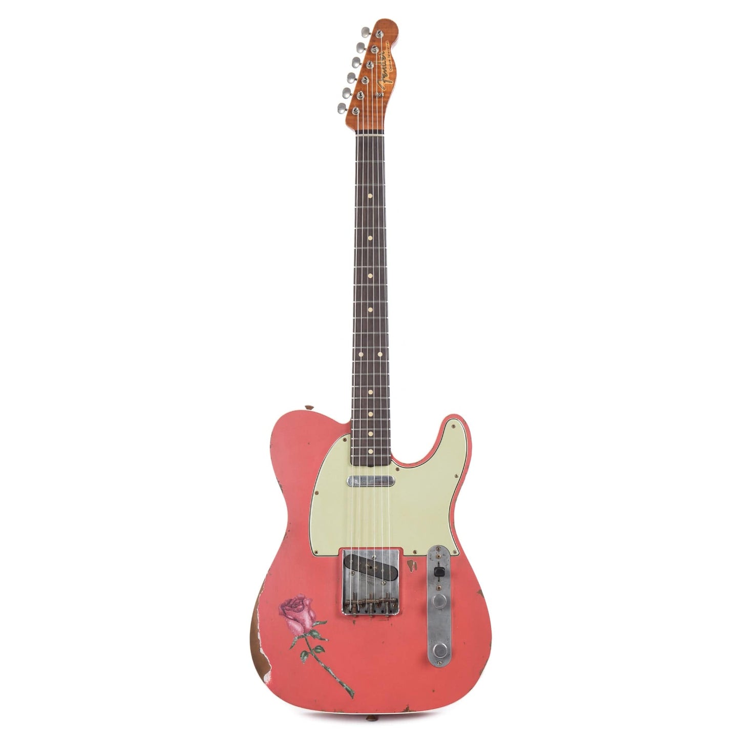 Fender Custom Shop 1961 Custom Telecaster Relic Aged Fiesta Red w/Rose Decal & Brazilian Rosewood Fingerboard Master Built by Vincent Van Trigt Electric Guitars / Solid Body