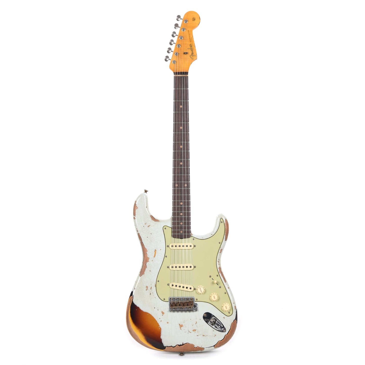 Fender Custom Shop 1961 Stratocaster Heavy Relic Super Faded Aged Sonic Blue Over 3-Color Sunburst Electric Guitars / Solid Body
