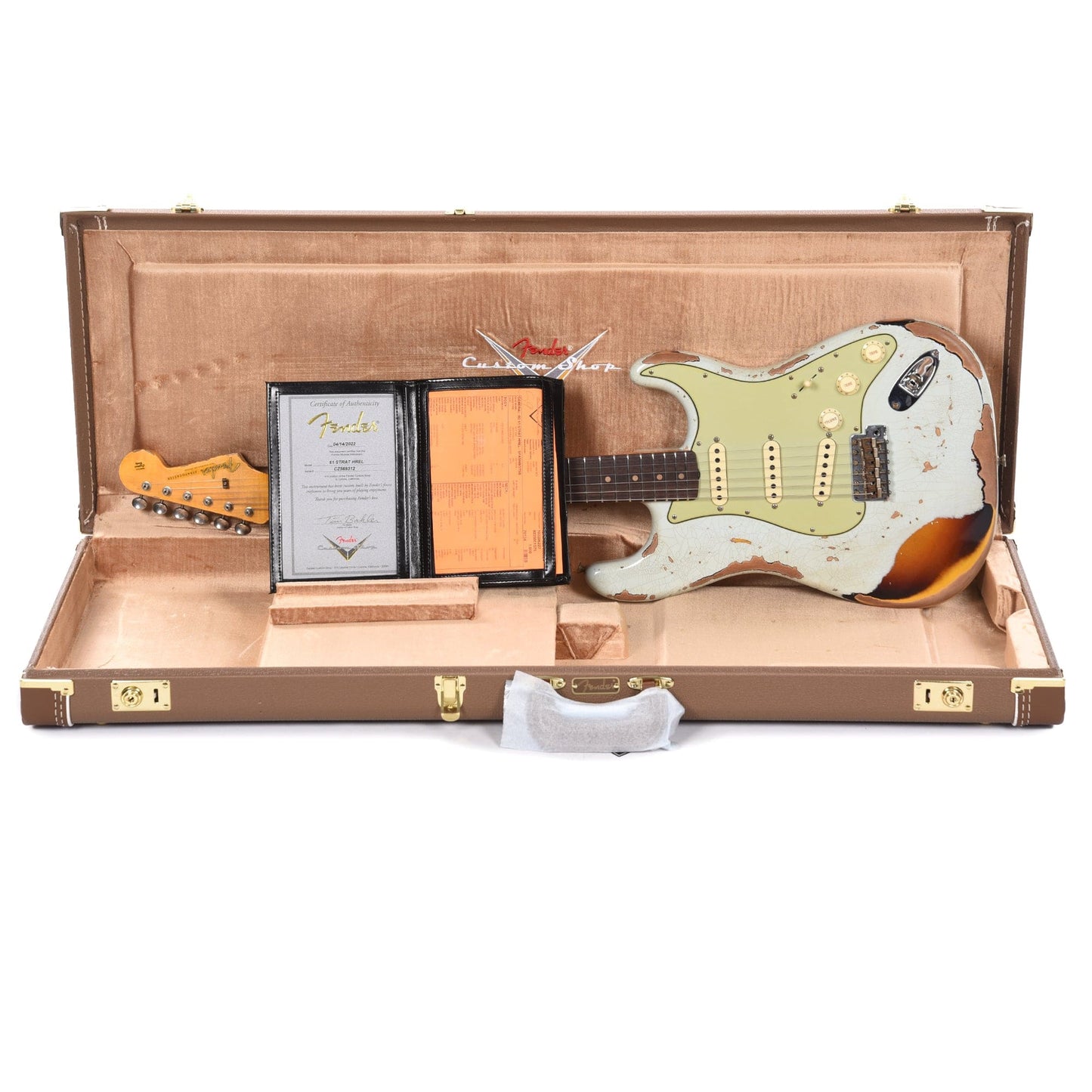 Fender Custom Shop 1961 Stratocaster Heavy Relic Super Faded Aged Sonic Blue Over 3-Color Sunburst Electric Guitars / Solid Body