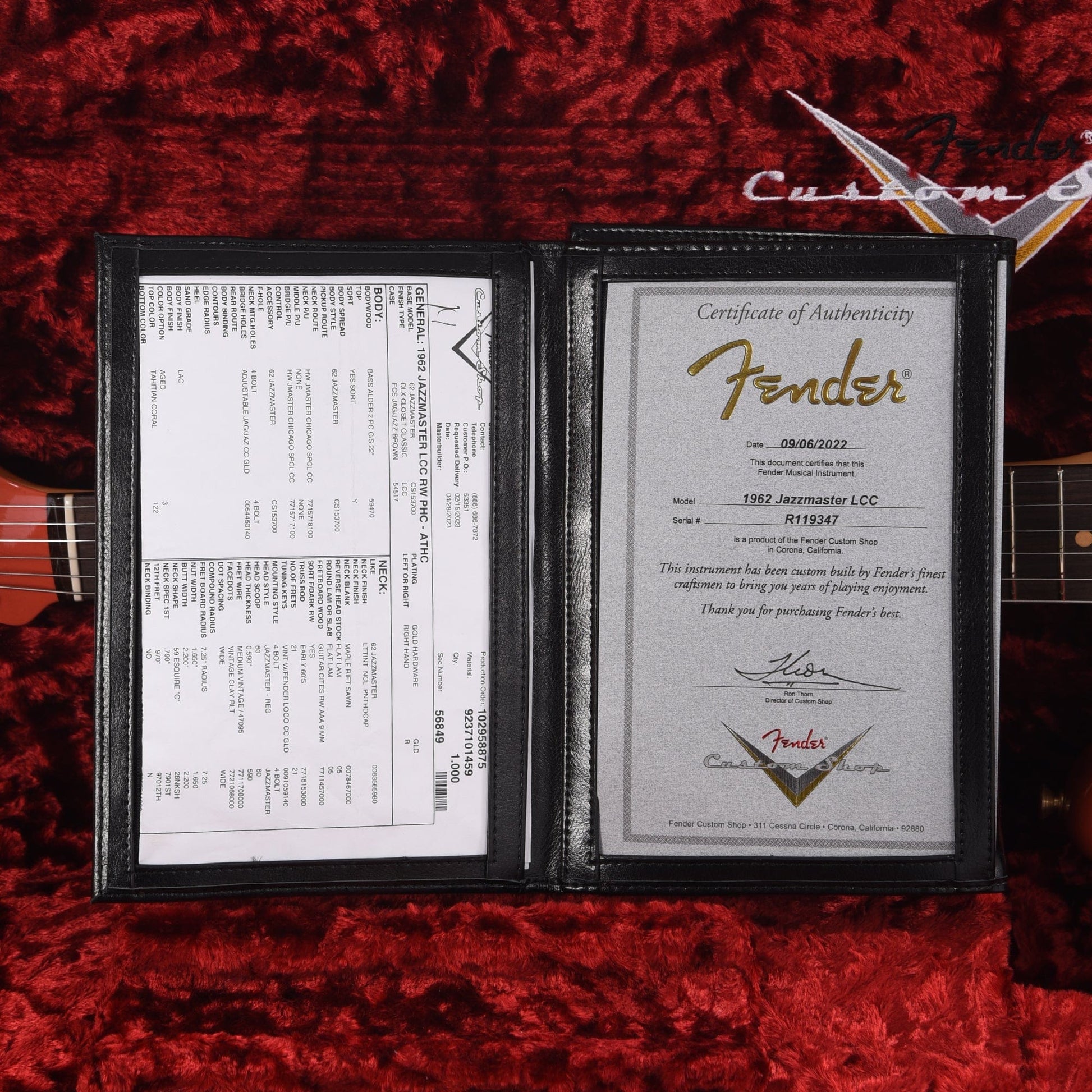 Fender Custom Shop 1962 Jazzmaster "Chicago Special" DCC Aged Tahitian Coral w/Gold Hardware & Painted Headcap Electric Guitars / Solid Body