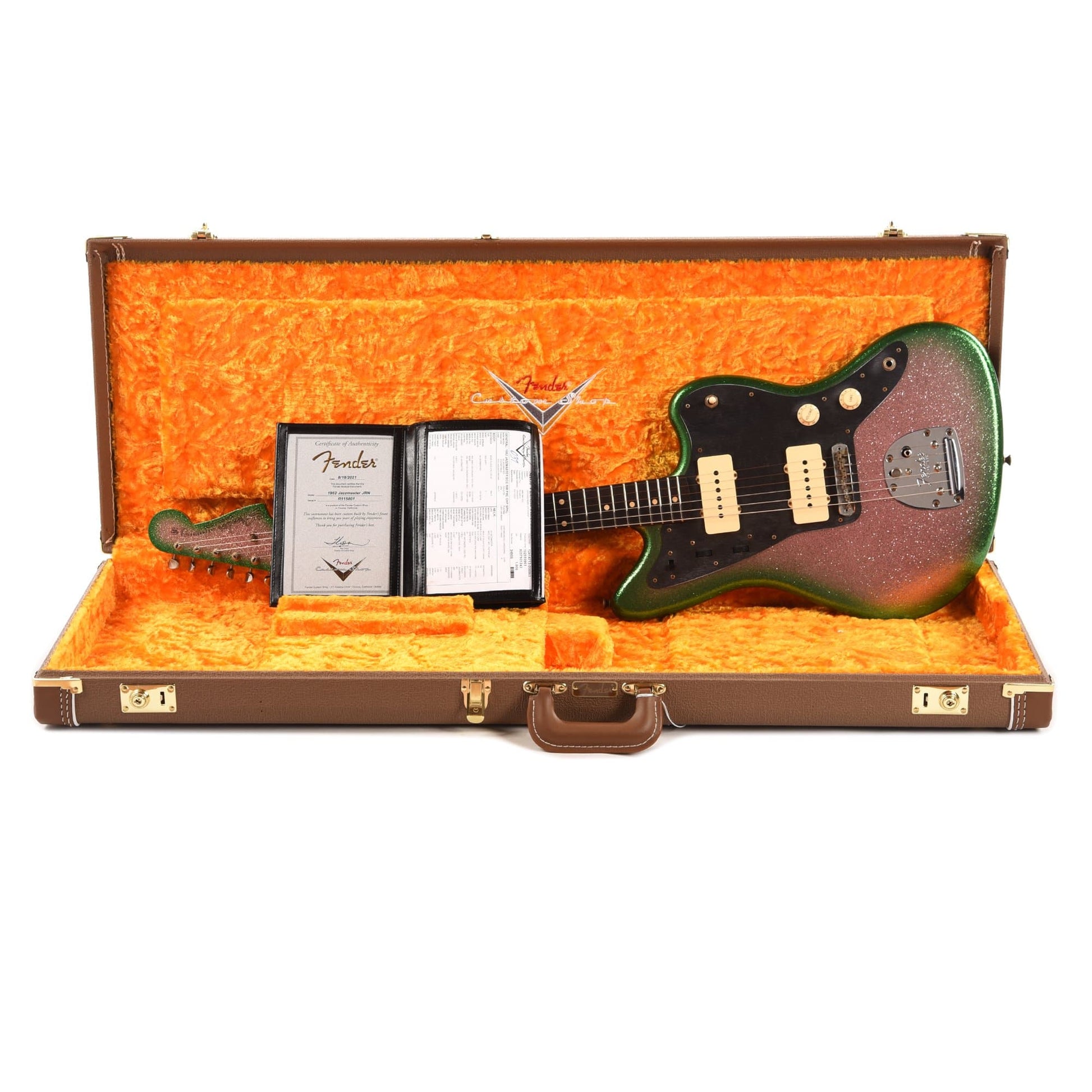 Fender Custom Shop 1962 Jazzmaster "Chicago Special" Deluxe Closet Classic Aged Champagne/Green Burst Sparkle w/Roasted Maple Neck Electric Guitars / Solid Body