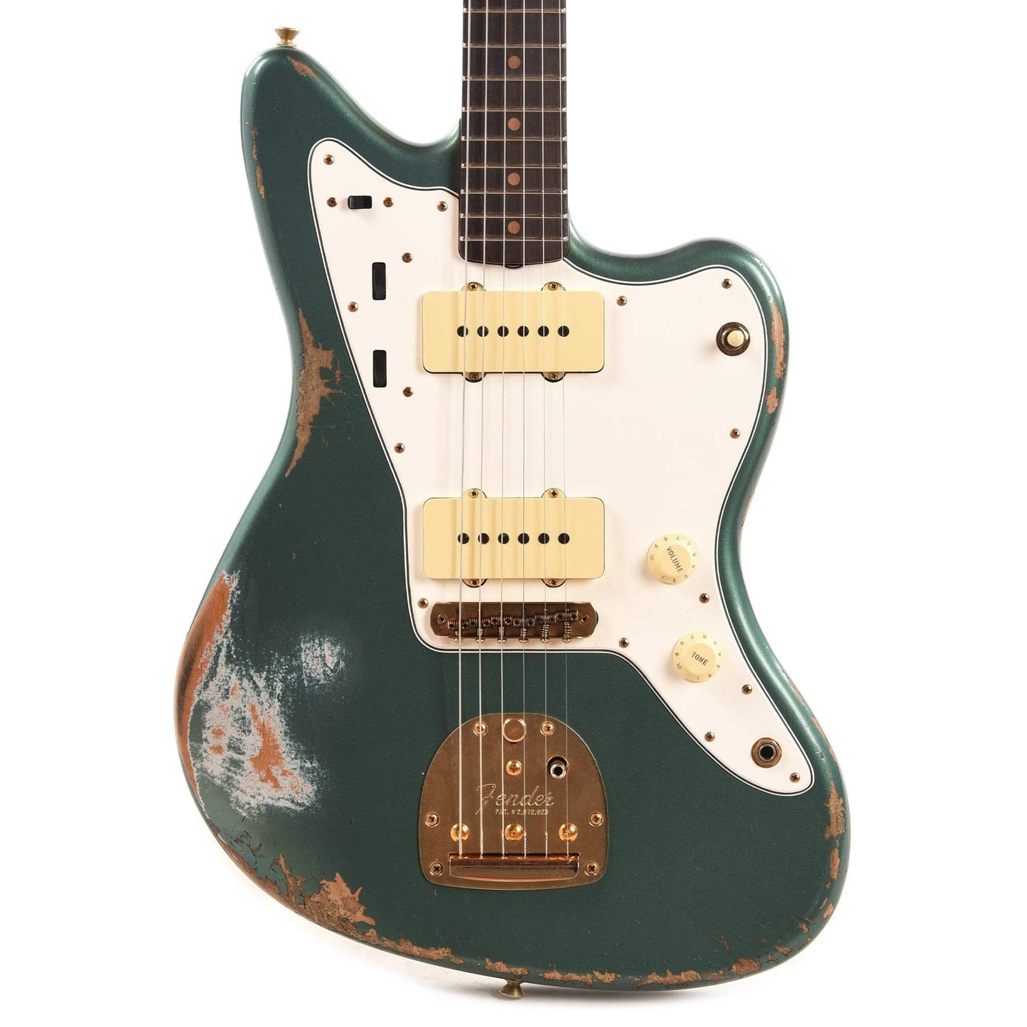 Fender Custom Shop 1962 Jazzmaster "Chicago Special" Heavy Relic Aged Sherwood Green w/Gold Hardware & Painted Headcap Electric Guitars / Solid Body