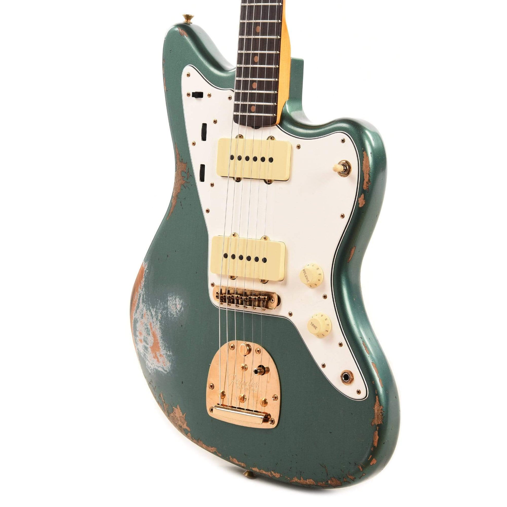 Fender Custom Shop 1962 Jazzmaster "Chicago Special" Heavy Relic Aged Sherwood Green w/Gold Hardware & Painted Headcap Electric Guitars / Solid Body