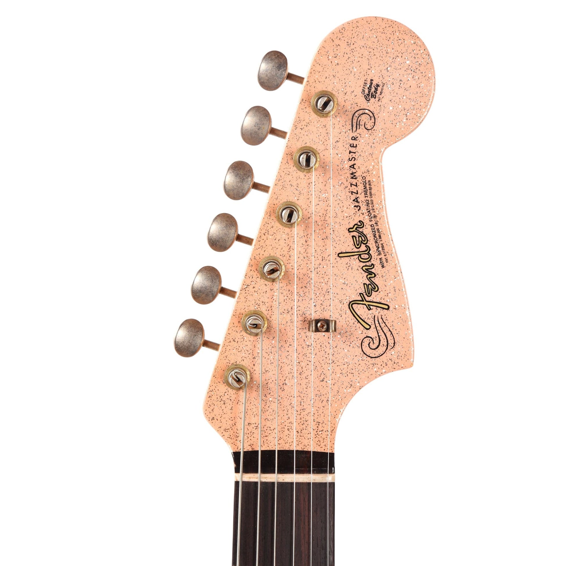 Fender Custom Shop 1962 Jazzmaster "Chicago Special" Journeyman Aged Shell Pink Sparkle w/Parchment Pickguard & Painted Headcap Electric Guitars / Solid Body