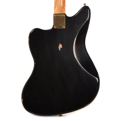 Fender Custom Shop 1962 Jazzmaster "Chicago Special" Relic Aged Black w/Gold Hardware & Painted Headcap Electric Guitars / Solid Body