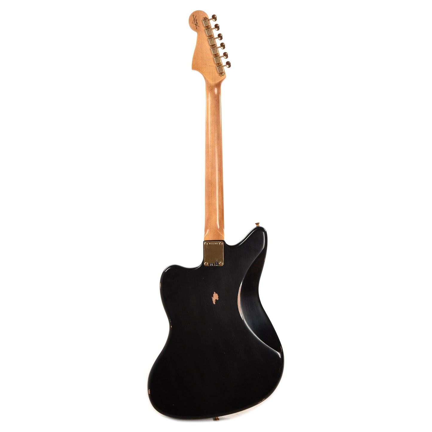 Fender Custom Shop 1962 Jazzmaster "Chicago Special" Relic Aged Black w/Gold Hardware & Painted Headcap Electric Guitars / Solid Body
