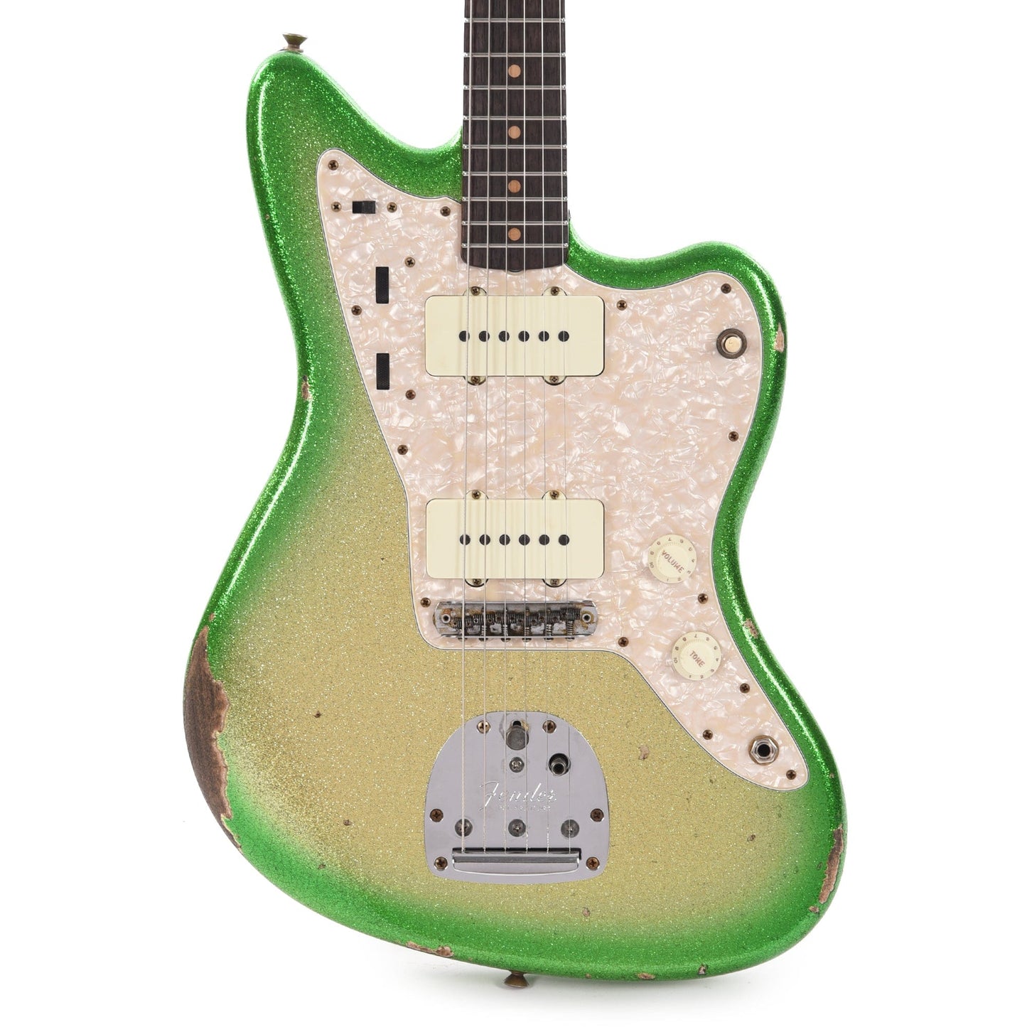Fender Custom Shop 1962 Jazzmaster "Chicago Special" Relic Aged Gold/Green Burst Sparkle w/Roasted Maple Neck Electric Guitars / Solid Body