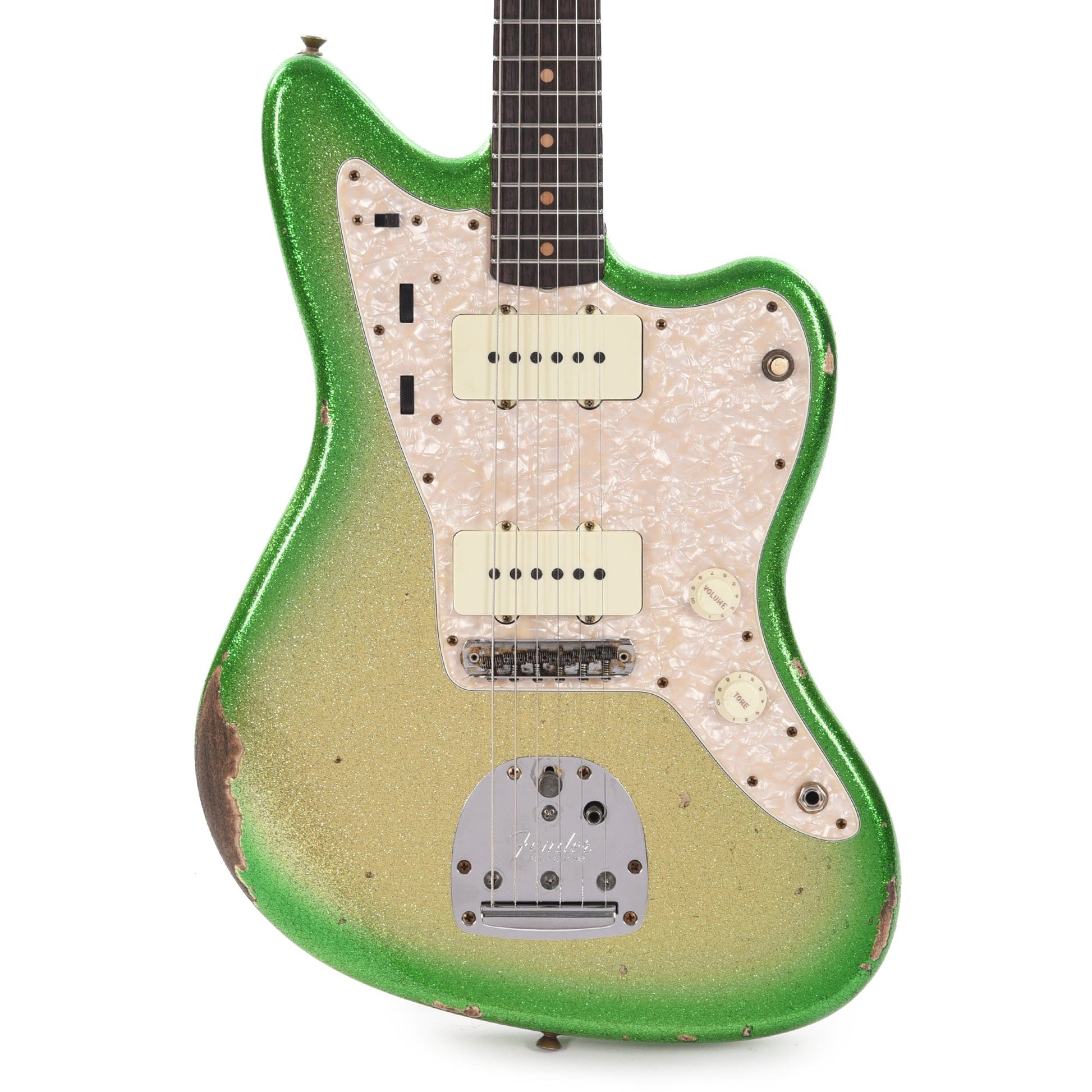 Fender Custom Shop 1962 Jazzmaster "Chicago Special" Relic Aged Gold/Green Burst Sparkle w/Roasted Maple Neck Electric Guitars / Solid Body