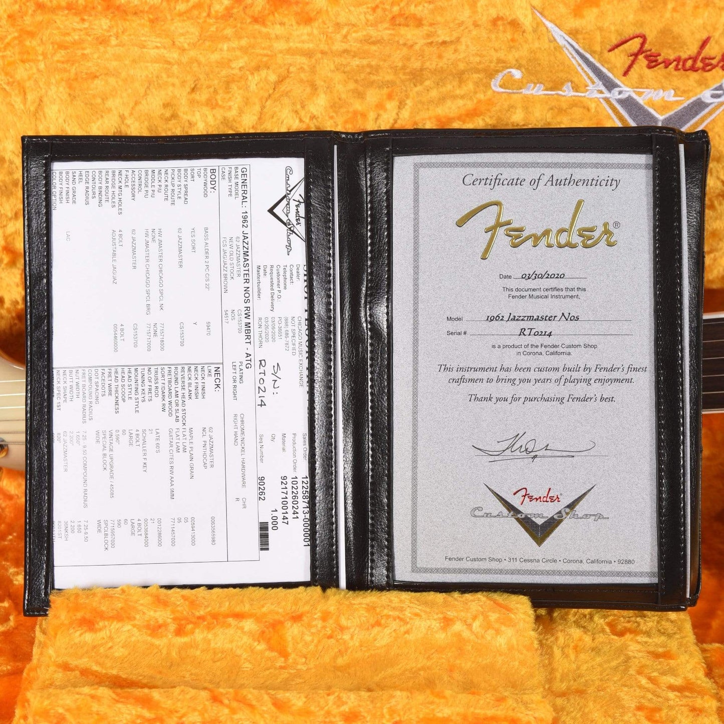 Fender Custom Shop 1962 Jazzmaster NOS Antigua Non-Burst w/Antigua Burst Headstock & Pickguard Master Built by Ron Thorn Electric Guitars / Solid Body