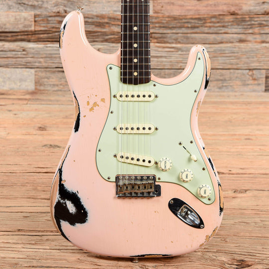 Fender Custom Shop 1962 Stratocaster Heavy Relic Faded Shell Pink Over Black 2014 Electric Guitars / Solid Body