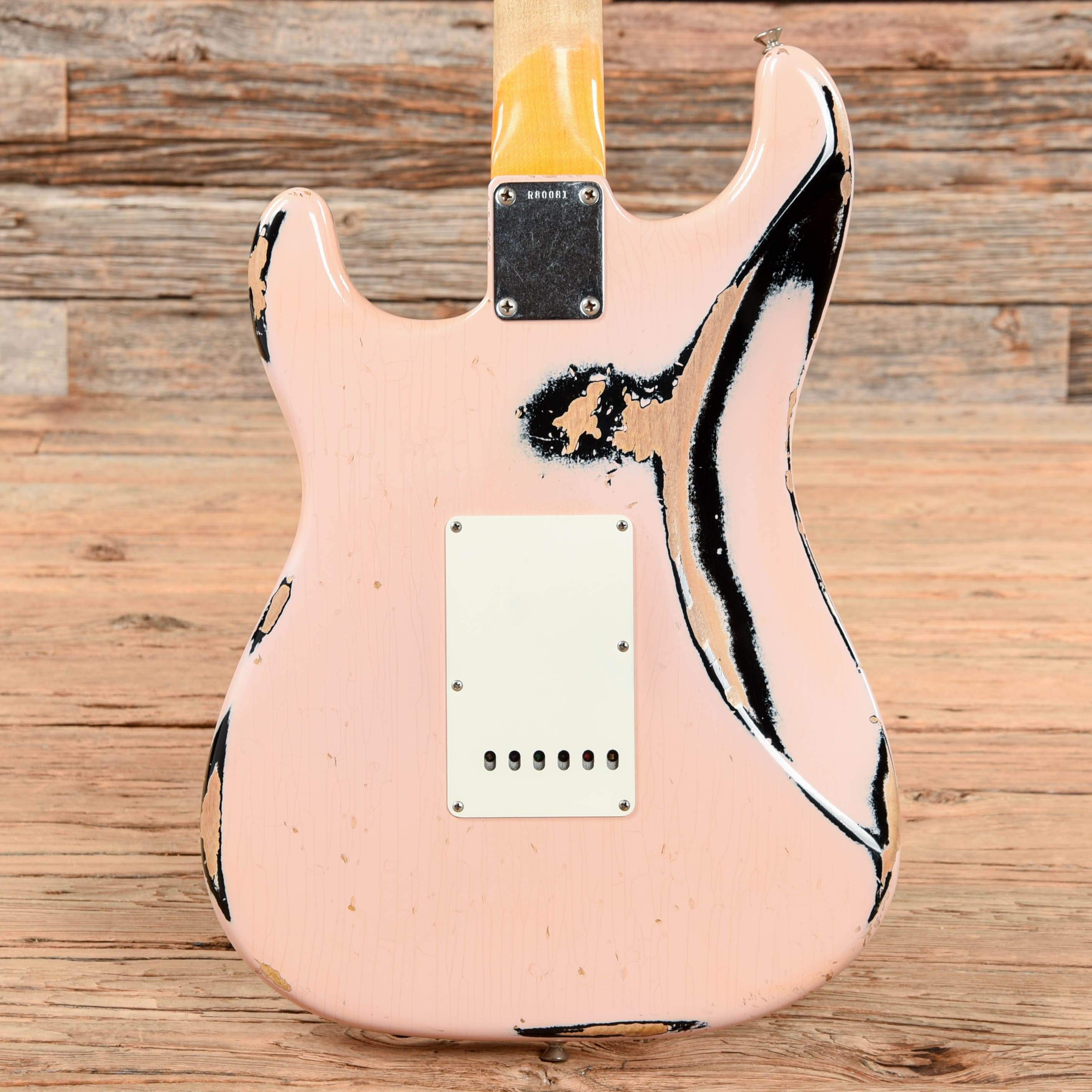 Fender Custom Shop 1962 Stratocaster Heavy Relic Faded Shell Pink Over Black 2014 Electric Guitars / Solid Body