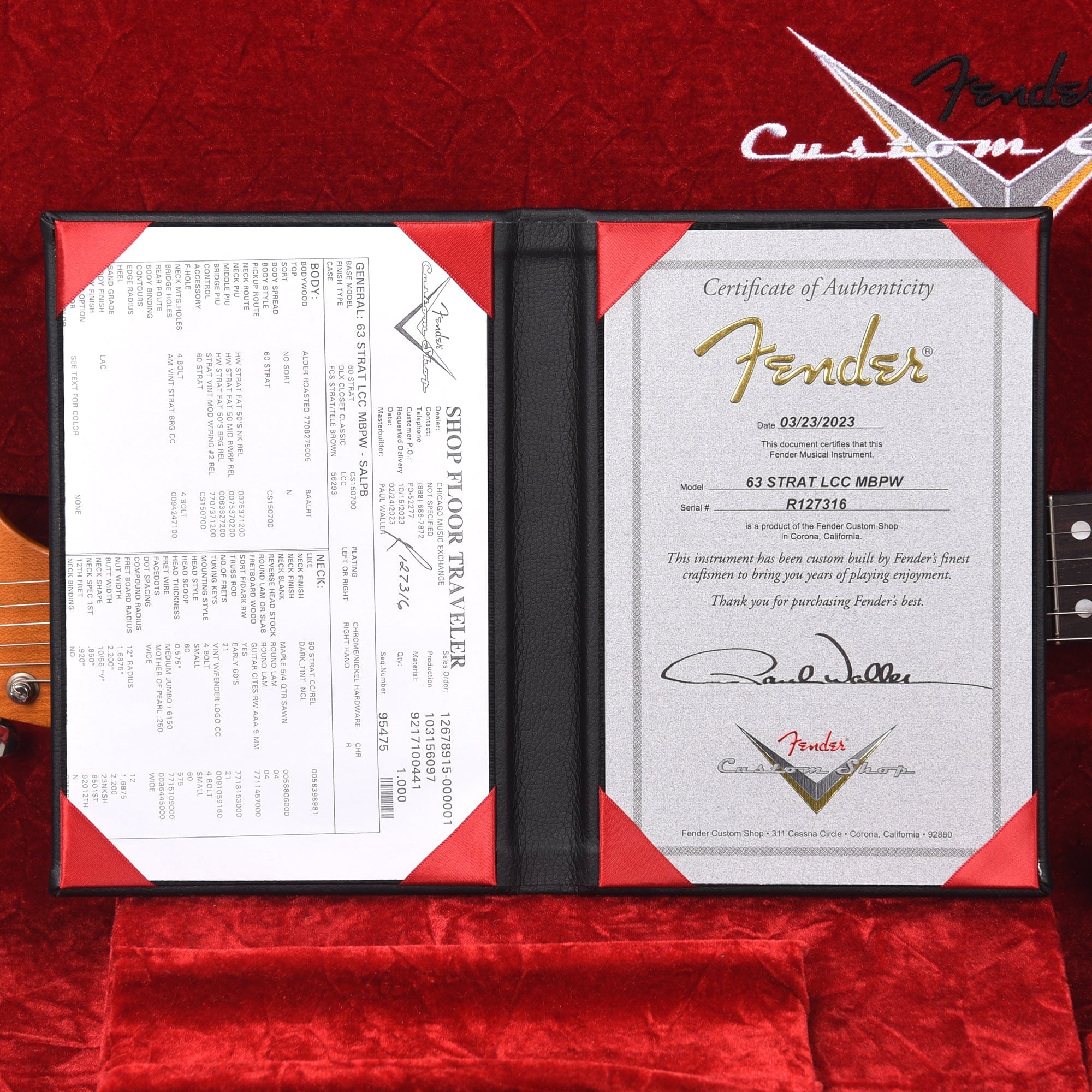 Fender Custom Shop 1963 Stratocaster DCC Super Aged Lake Placid Blue Master Built by Paul Waller Electric Guitars / Solid Body