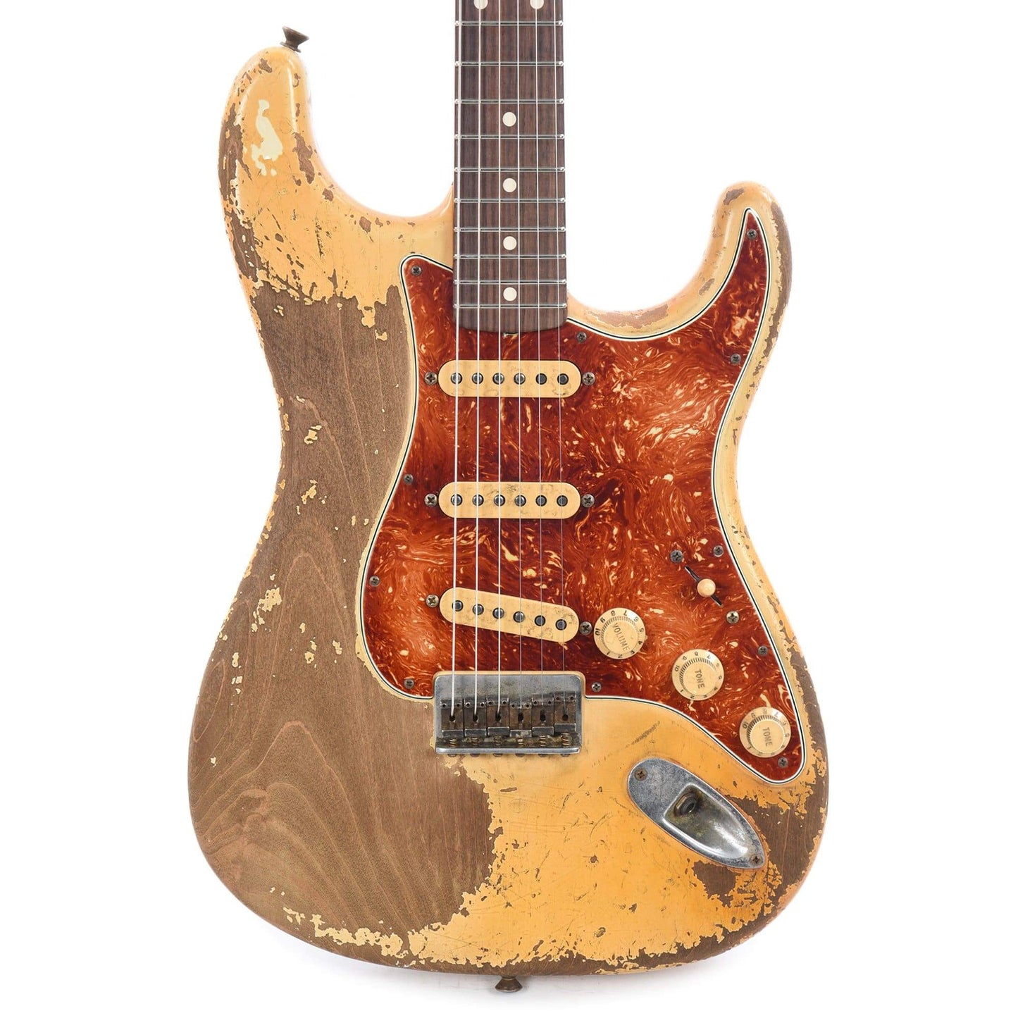 Fender Custom Shop 1963 Stratocaster Hardtail Heavy Relic Aged Olympic White Apprentice Built by George Ruiz Electric Guitars / Solid Body