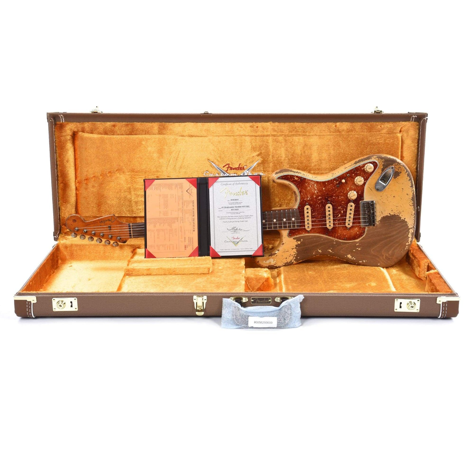 Fender Custom Shop 1963 Stratocaster Hardtail Heavy Relic Aged Olympic White Apprentice Built by George Ruiz Electric Guitars / Solid Body