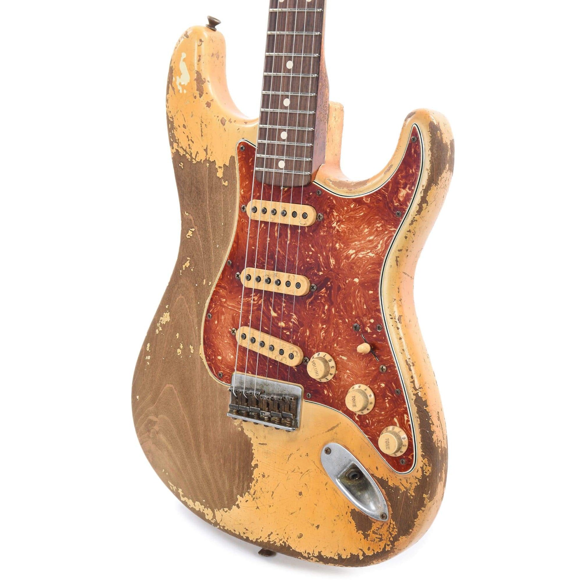 Fender Custom Shop 1963 Stratocaster Hardtail Heavy Relic Aged Olympic White Apprentice Built by George Ruiz Electric Guitars / Solid Body