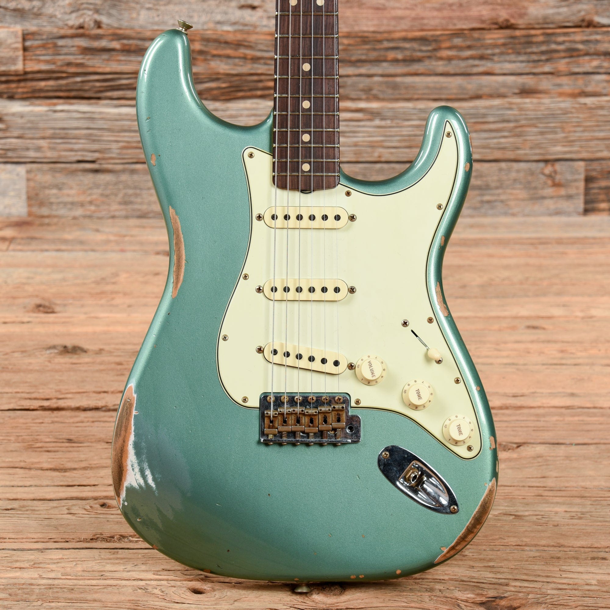 Fender Custom Shop 1963 Stratocaster Heavy Relic Faded Aged Sage Green Metallic 2022 Electric Guitars / Solid Body