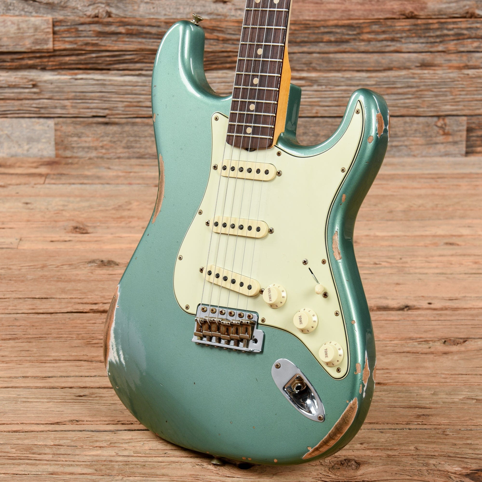Fender Custom Shop 1963 Stratocaster Heavy Relic Faded Aged Sage Green Metallic 2022 Electric Guitars / Solid Body