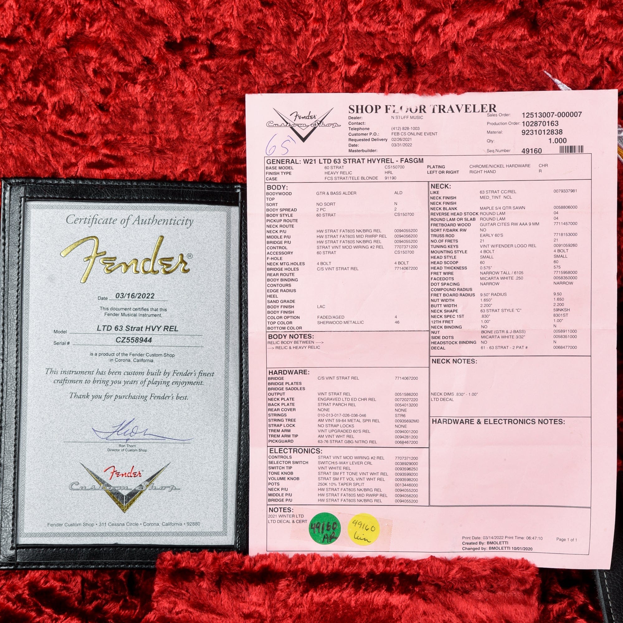 Fender Custom Shop 1963 Stratocaster Heavy Relic Faded Aged Sage Green Metallic 2022 Electric Guitars / Solid Body