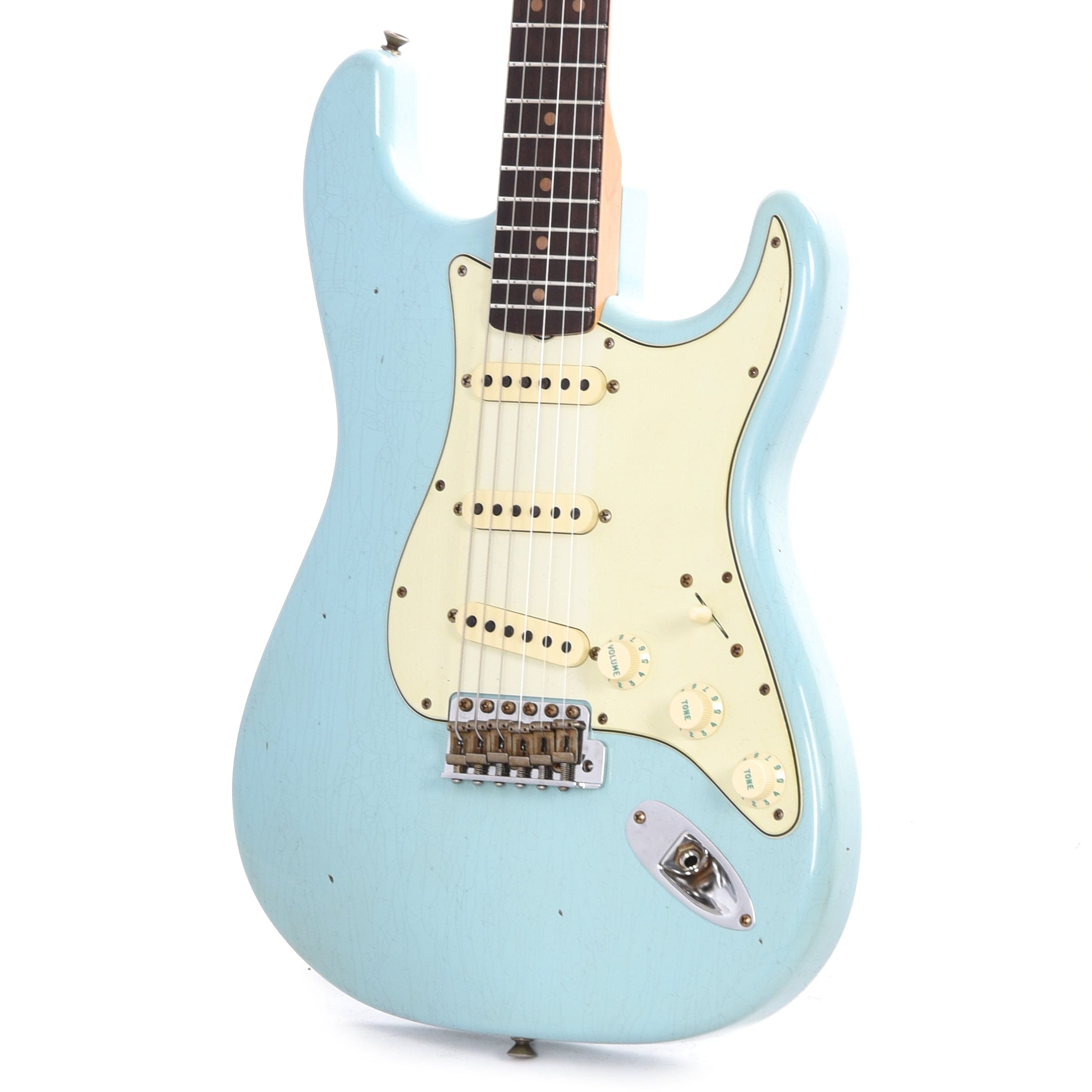 Fender Custom Shop 1964 Stratocaster Journeyman Relic Faded Aged Daphne Blue Electric Guitars / Solid Body