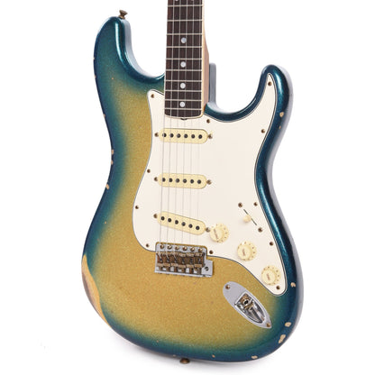 Fender Custom Shop 1965 Stratocaster "Chicago Special" Relic Aged Gold Sparkle with Blue Sparkle Burst w/Roasted Bound Neck Electric Guitars / Solid Body