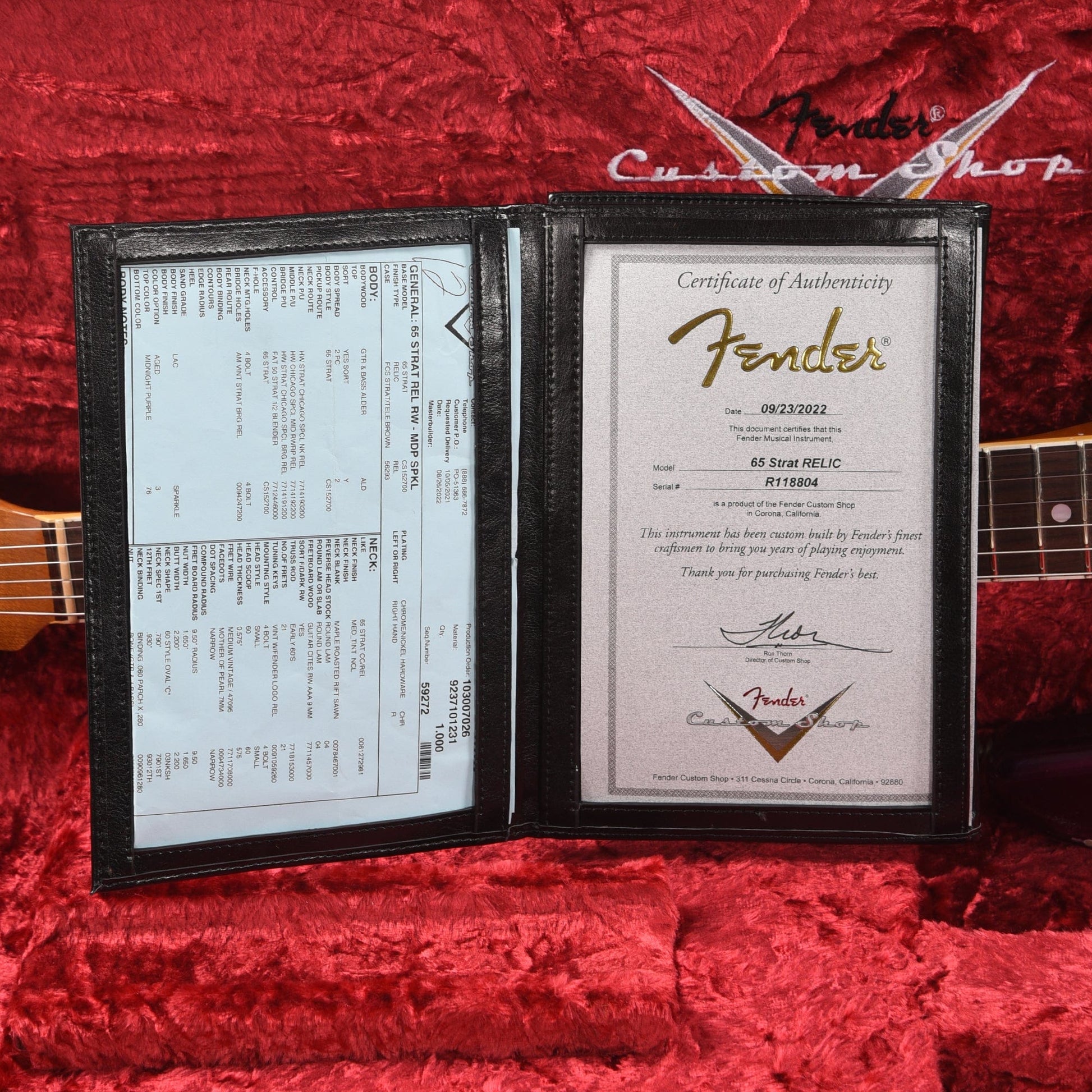 Fender Custom Shop 1965 Stratocaster "Chicago Special" Relic Midnight Purple Sparkle w/Roasted Maple Neck Electric Guitars / Solid Body