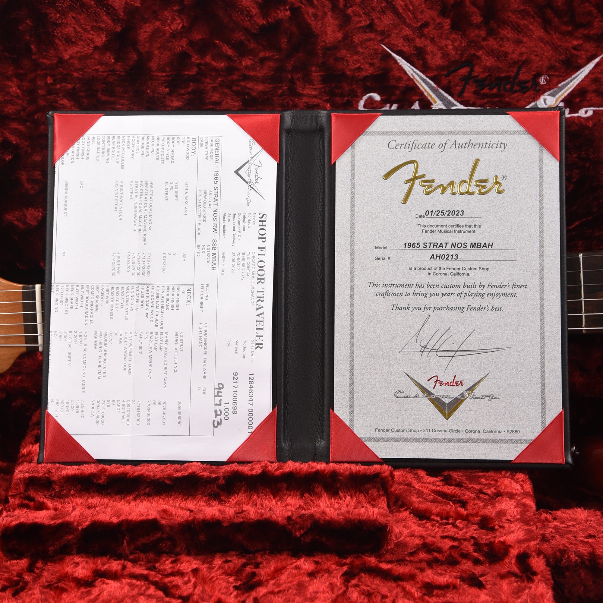 Fender Custom Shop 1965 Stratocaster NOS Sienna Sunburst Master Built by Andy Hicks Electric Guitars / Solid Body