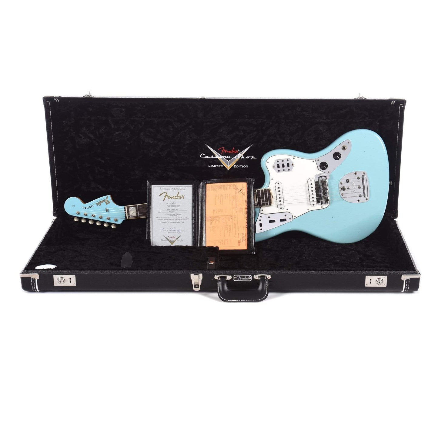 Fender Custom Shop 1966 Jaguar "CME Spec" Journeyman Relic Aged Daphne Blue w/Painted Headcap & Lollars Electric Guitars / Solid Body